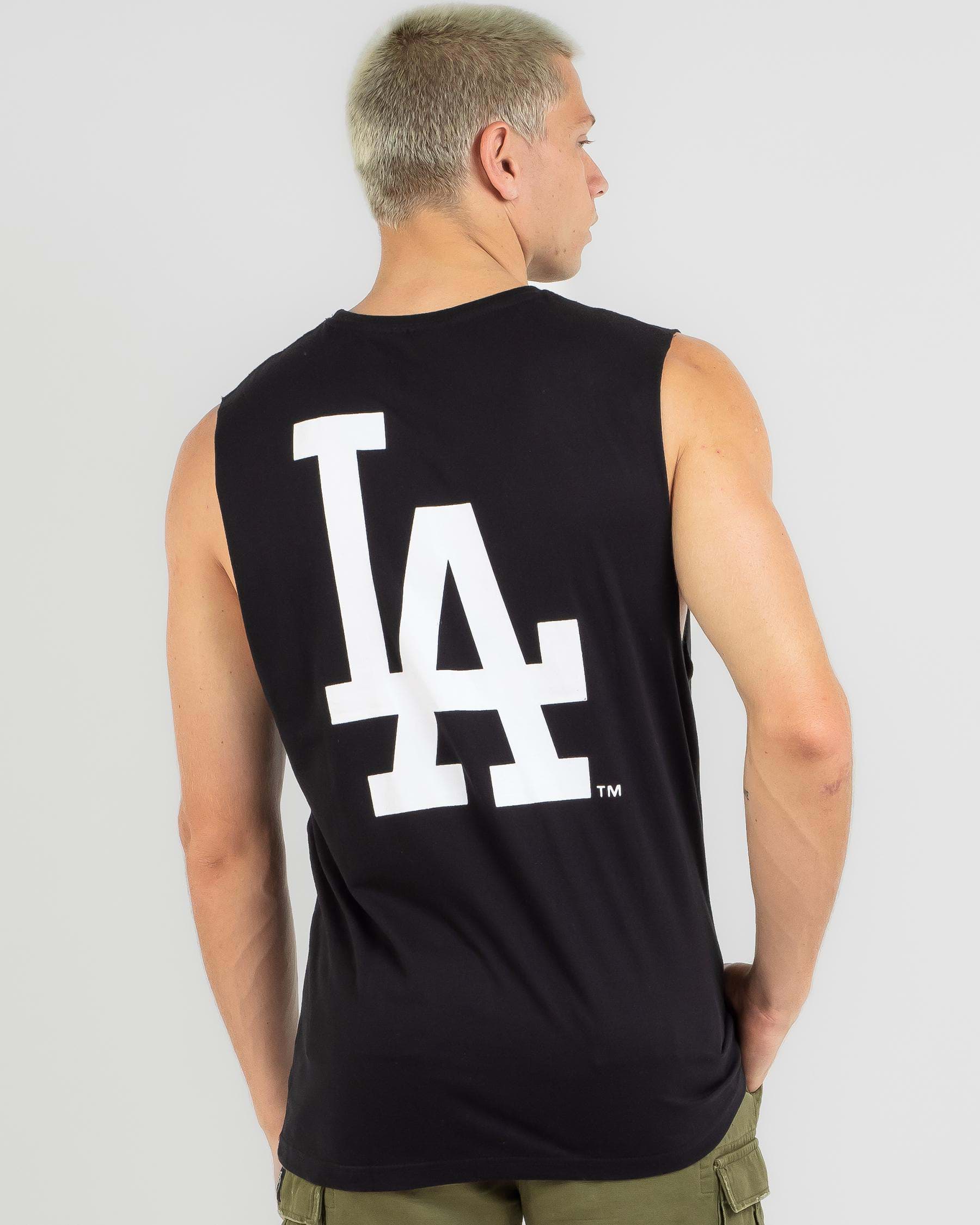 Majestic Men's Dodgers Muscle Tank Top in Black | Size XL
