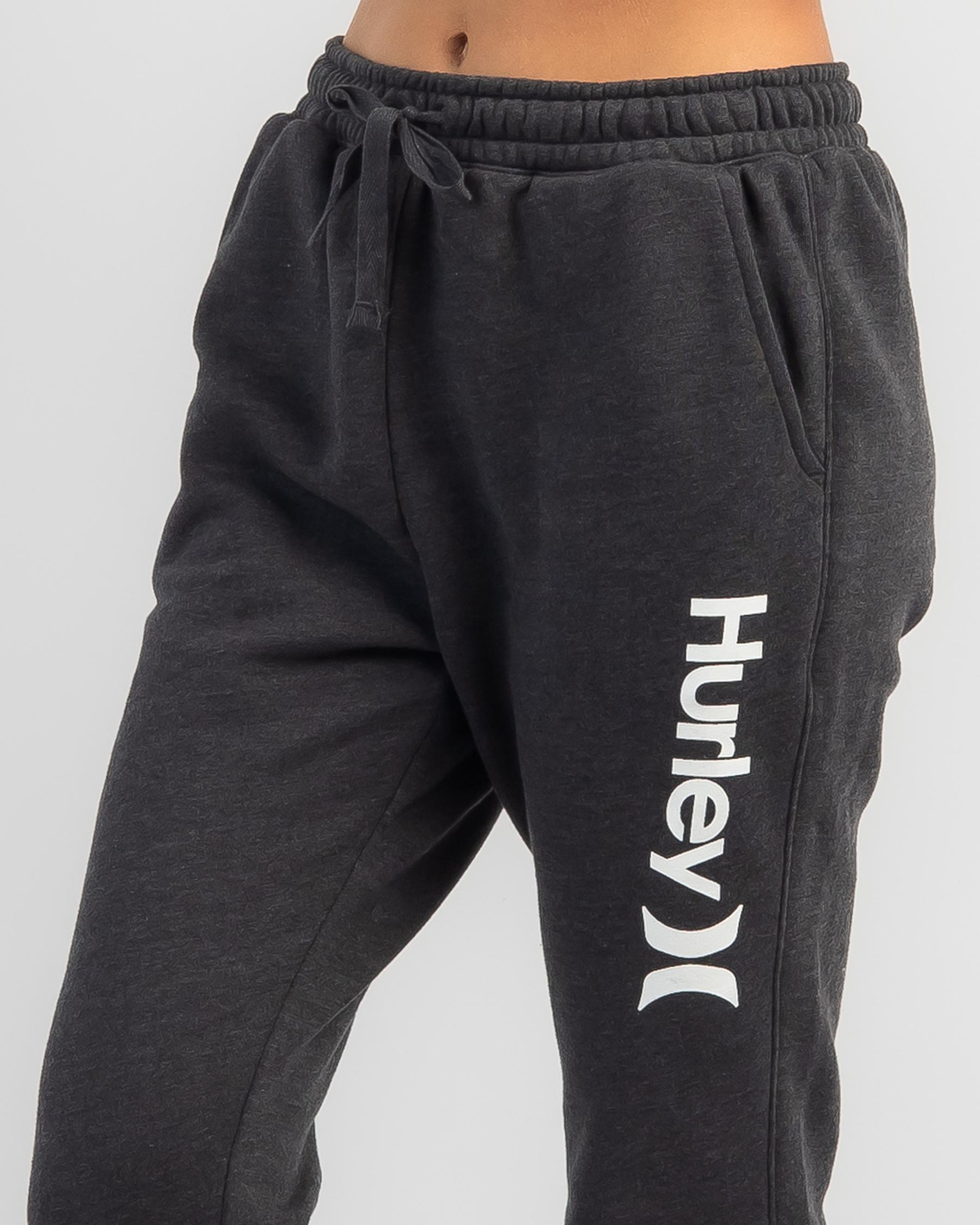 Shop Hurley O&O Core Track Pants In Heather Black Fast Shipping