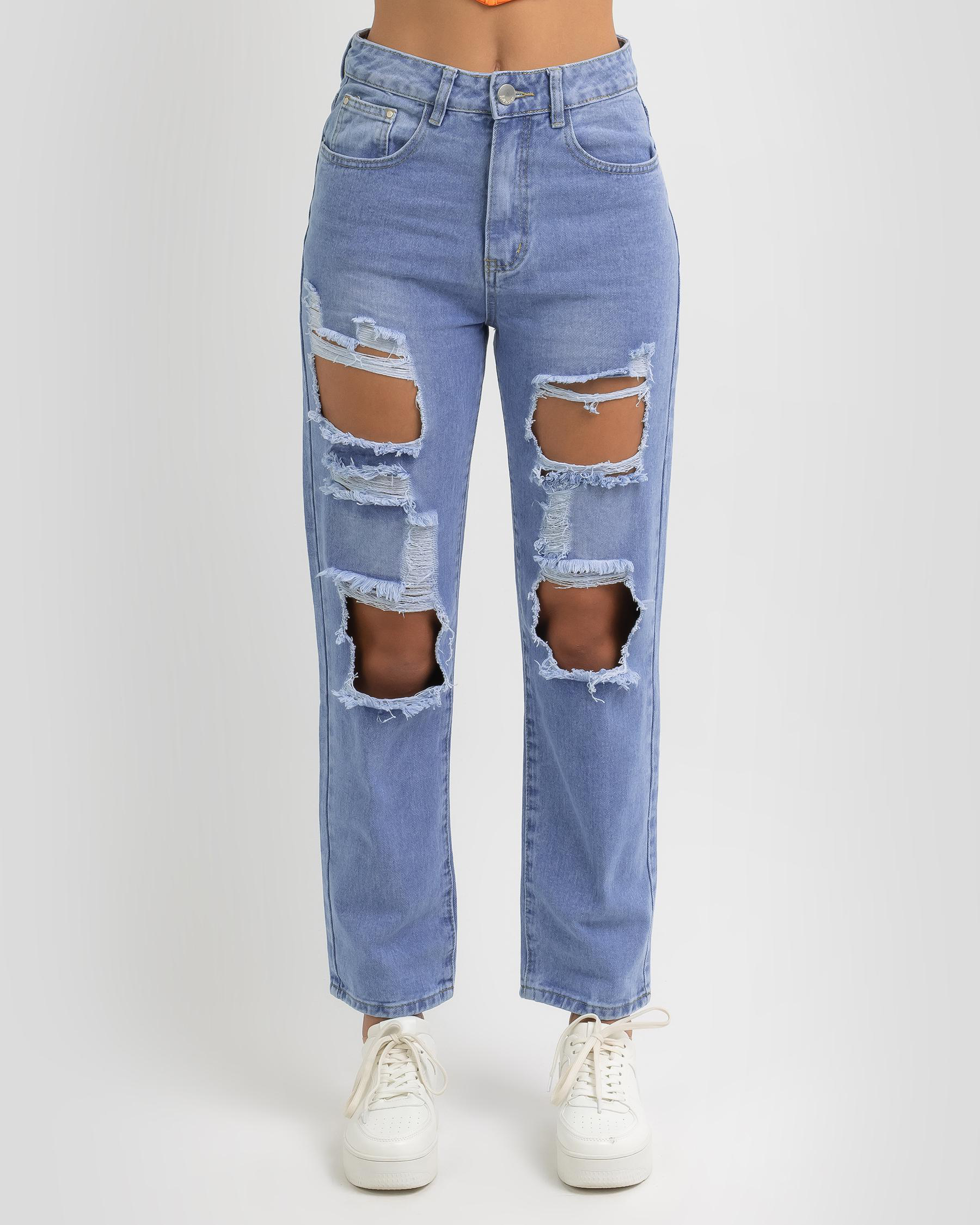 Ava And Ever Jenner Jeans In Mid Blue - Fast Shipping & Easy Returns ...