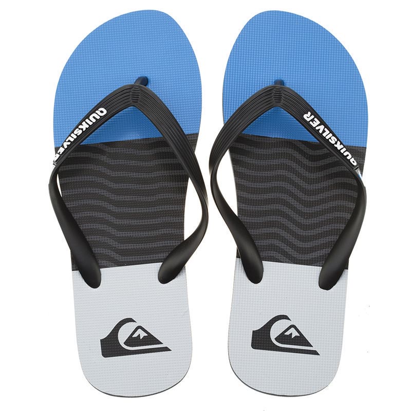 Quiksilver Mens Heatwave Thongs In Black/blue/grey - Fast Shipping ...