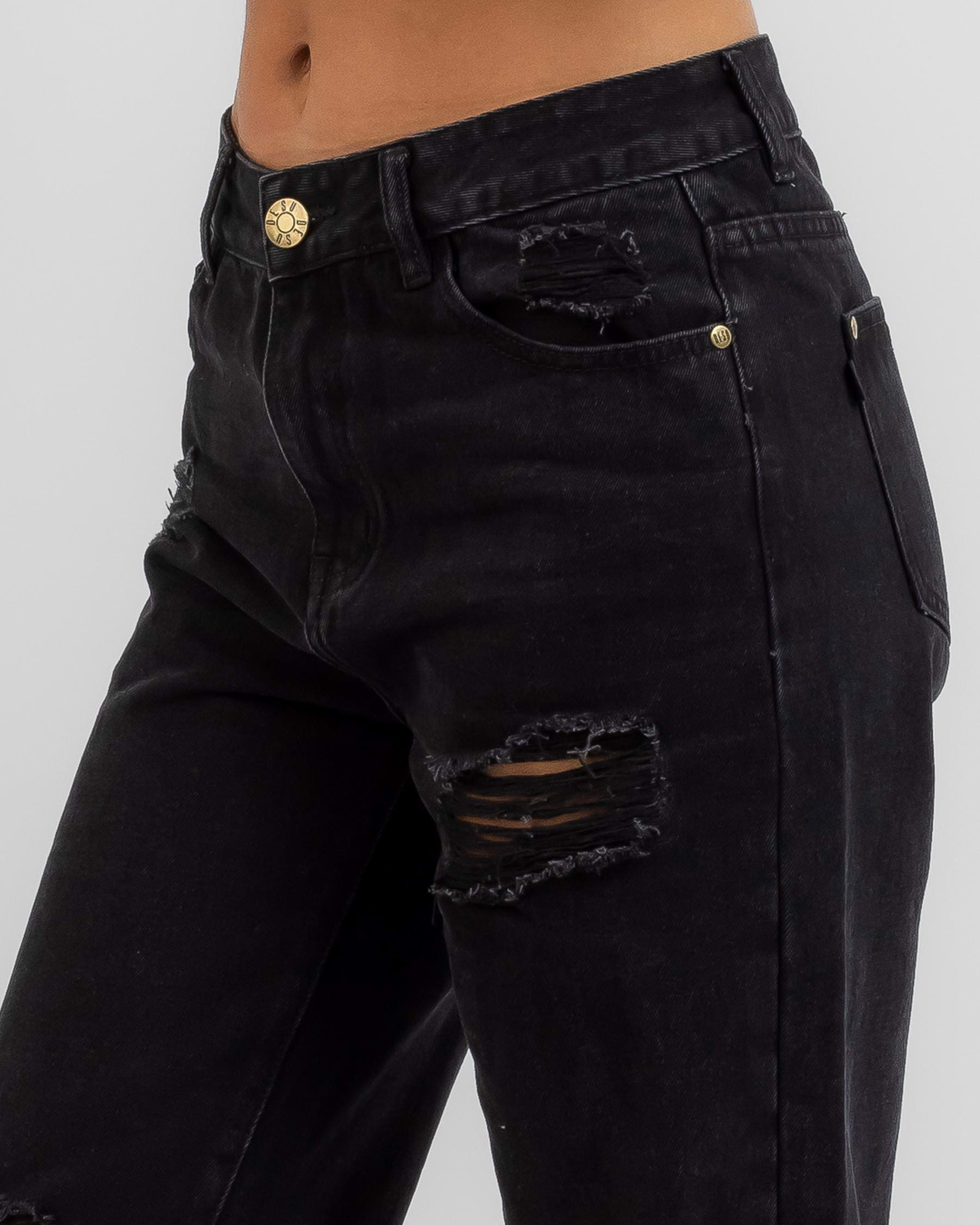 DESU Hudson Ripped Jeans In Washed Black - Fast Shipping & Easy Returns ...