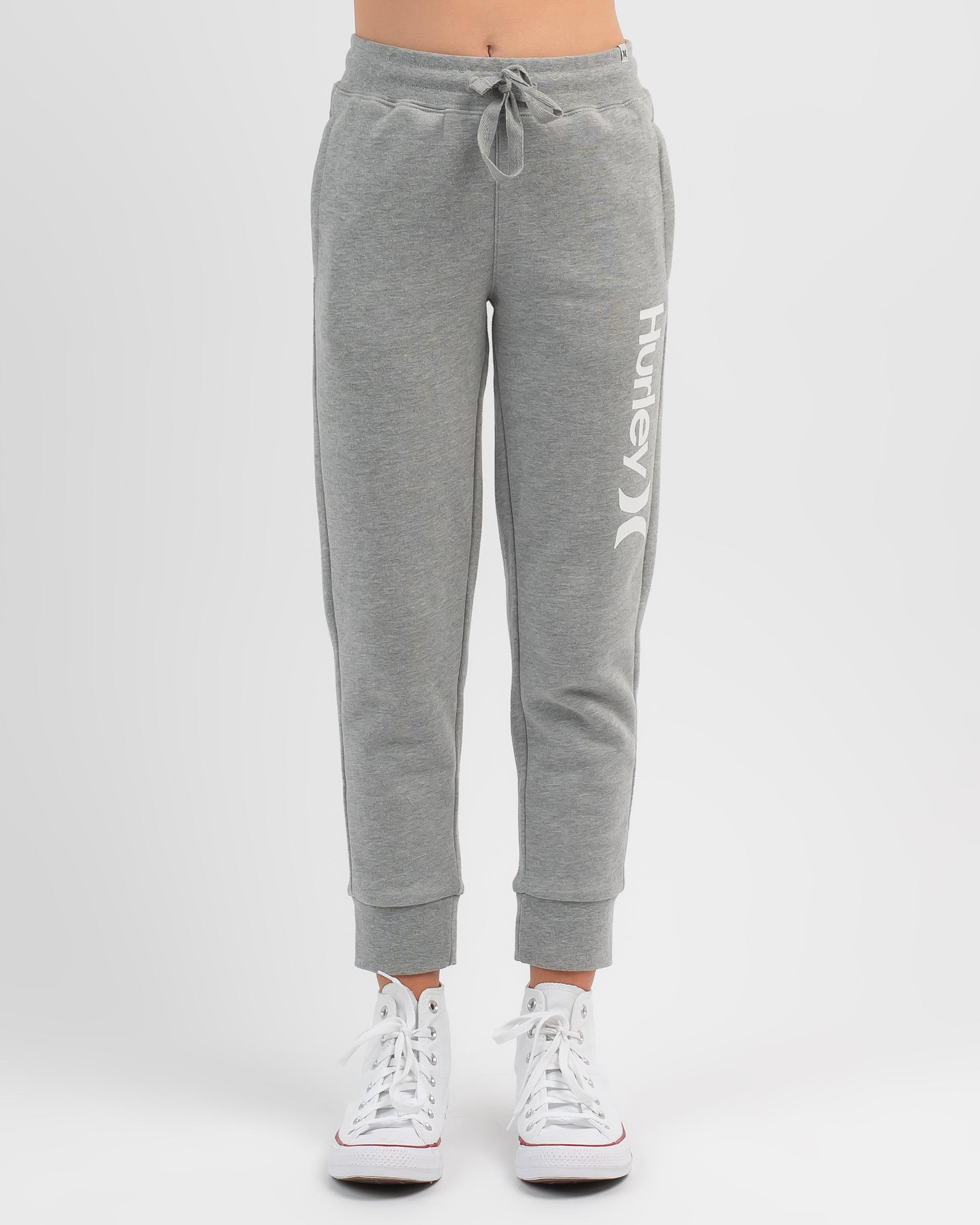 Shop Hurley Girls' One And Only Track Pants In Dark Grey Heather - Fast ...