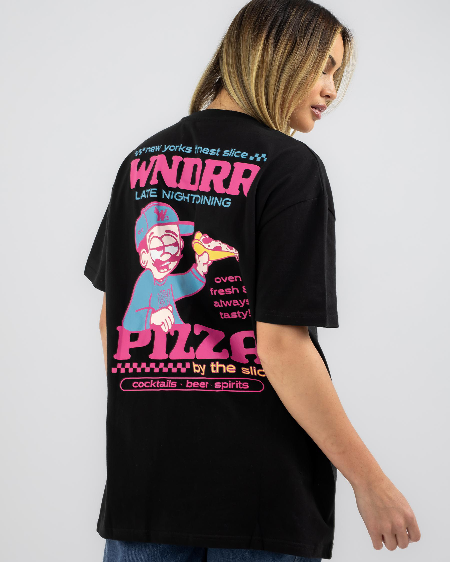 Shop Wndrr Finest Slice Box Fit TShirt In Black Fast Shipping & Easy