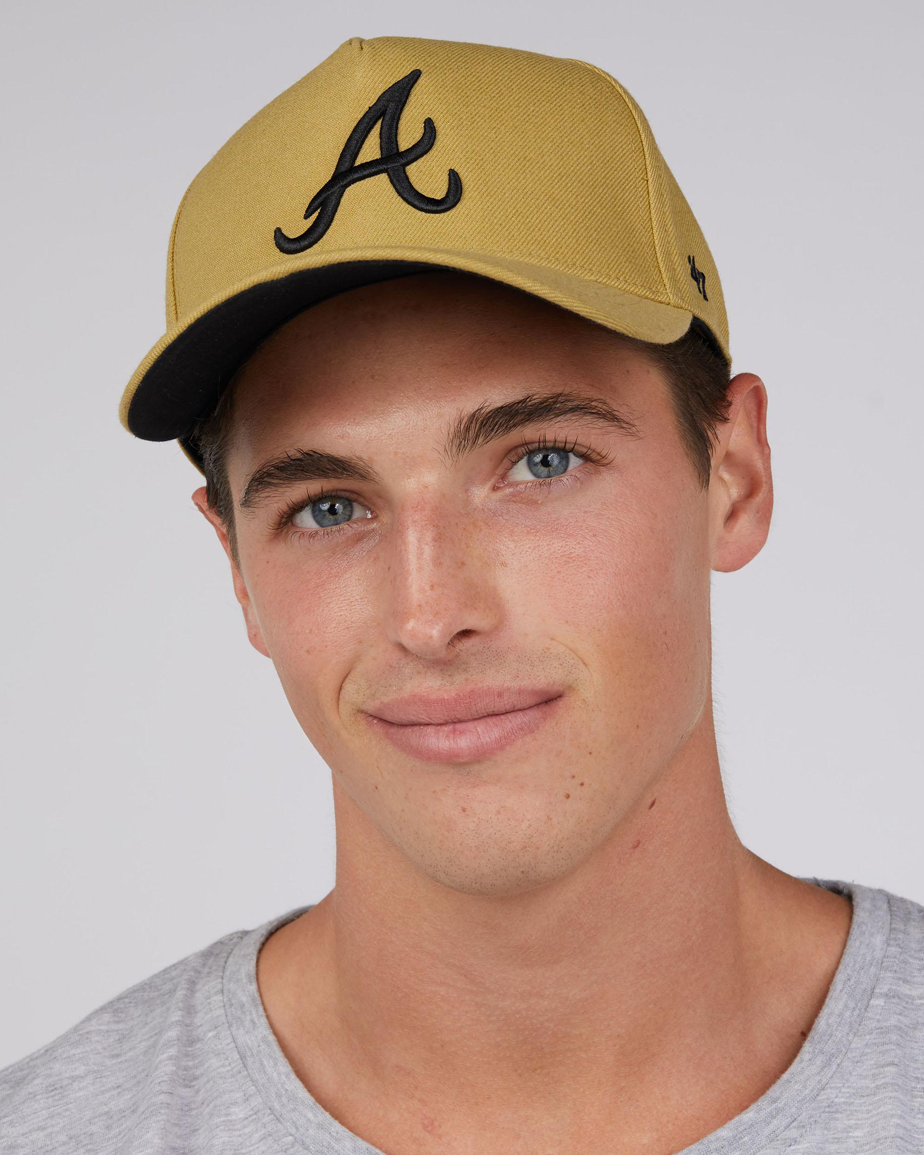 Casquette Snapback 47 Brand Atlanta Braves MVP - Noir, Taille Unique, 85% Acrylique 15% Laine, Neuve Avec étiquette