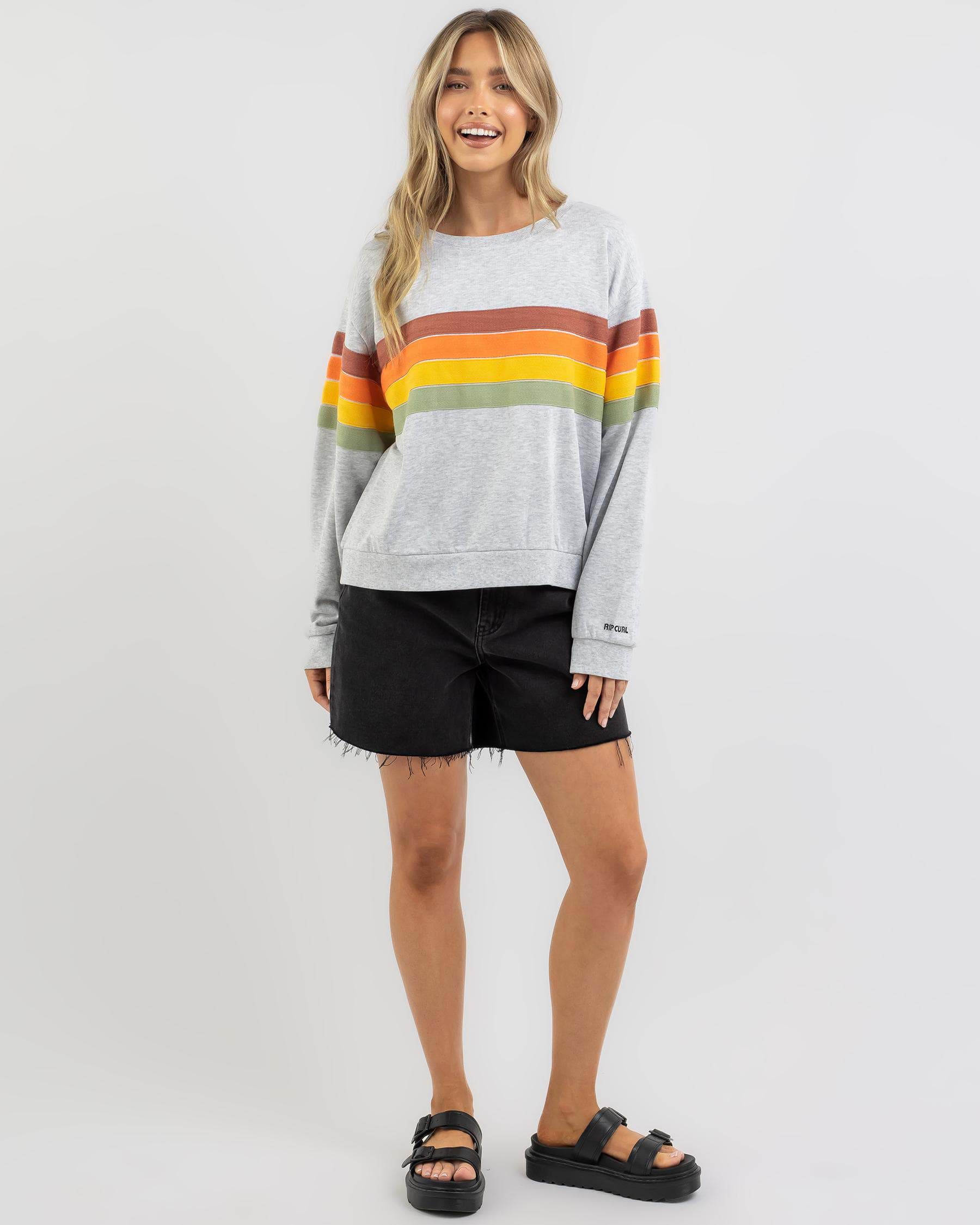 Rip Curl Trippin Sweatshirt In Light Grey Heather - Fast Shipping ...