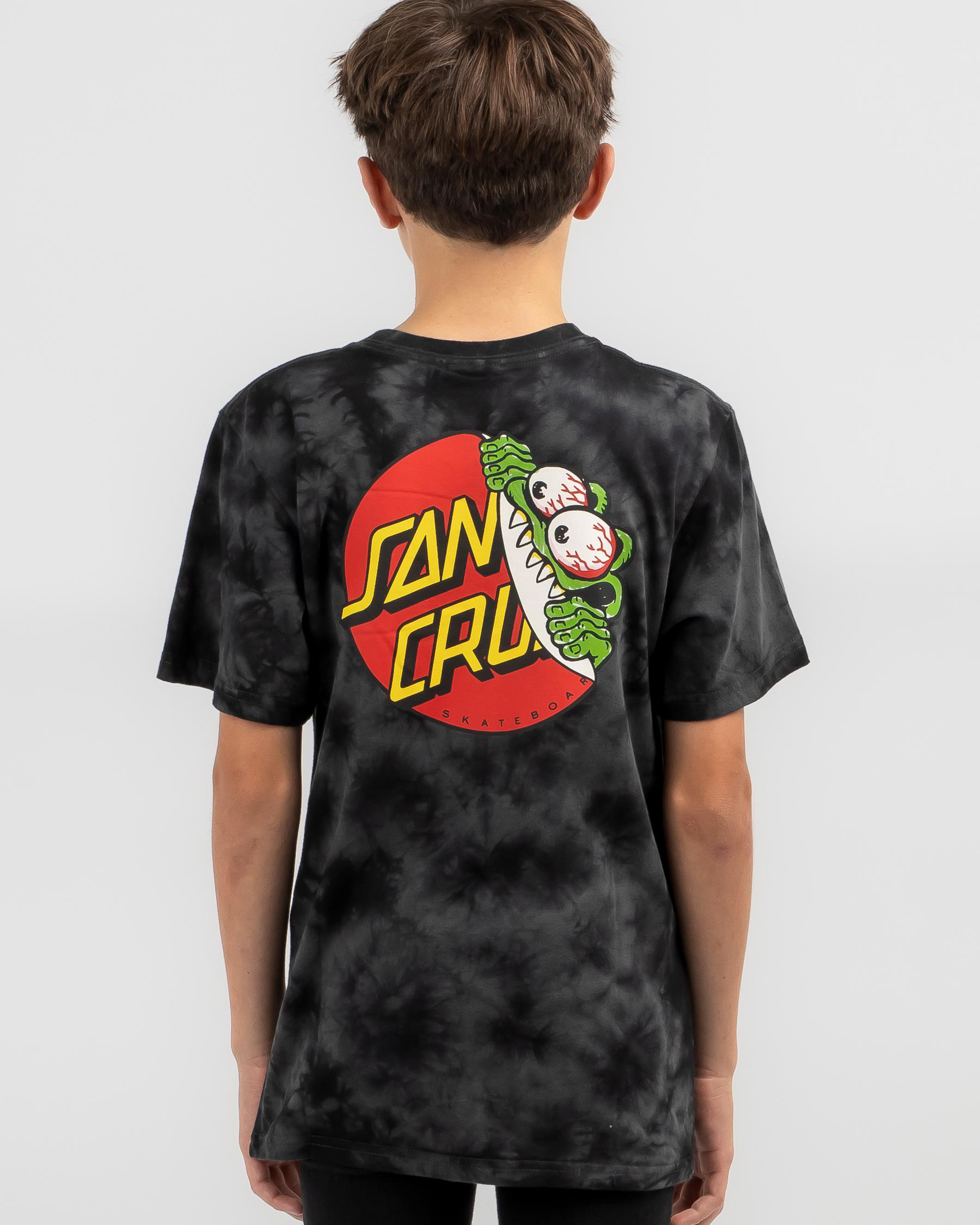 T-shirt Santa Cruz Skateboard Tie Dye Grand Logo Double Face - Taille S Homme, Occasion Très Bon état