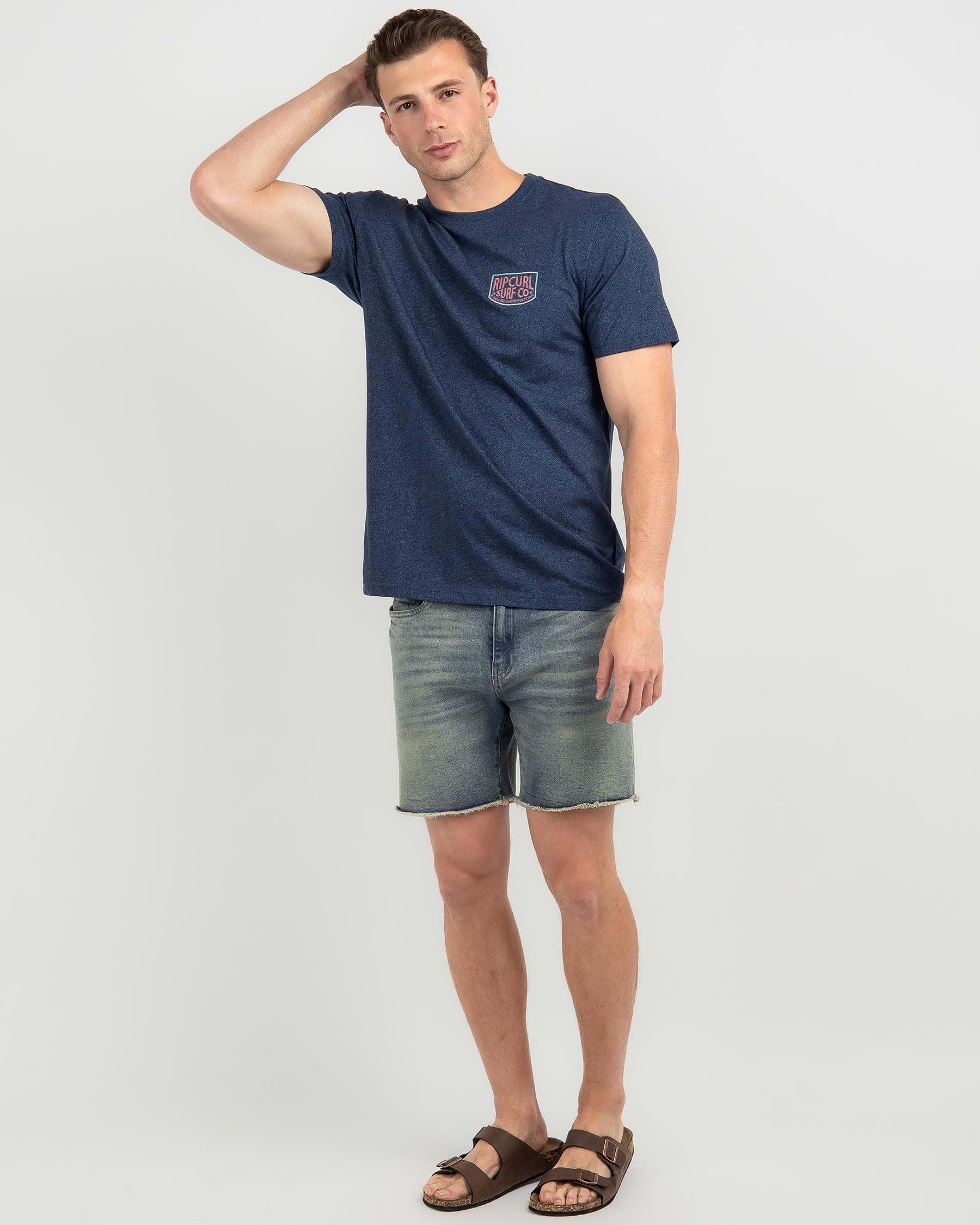 Shop Rip Curl Too Easy T-Shirt In Navy Marle - Fast Shipping & Easy ...