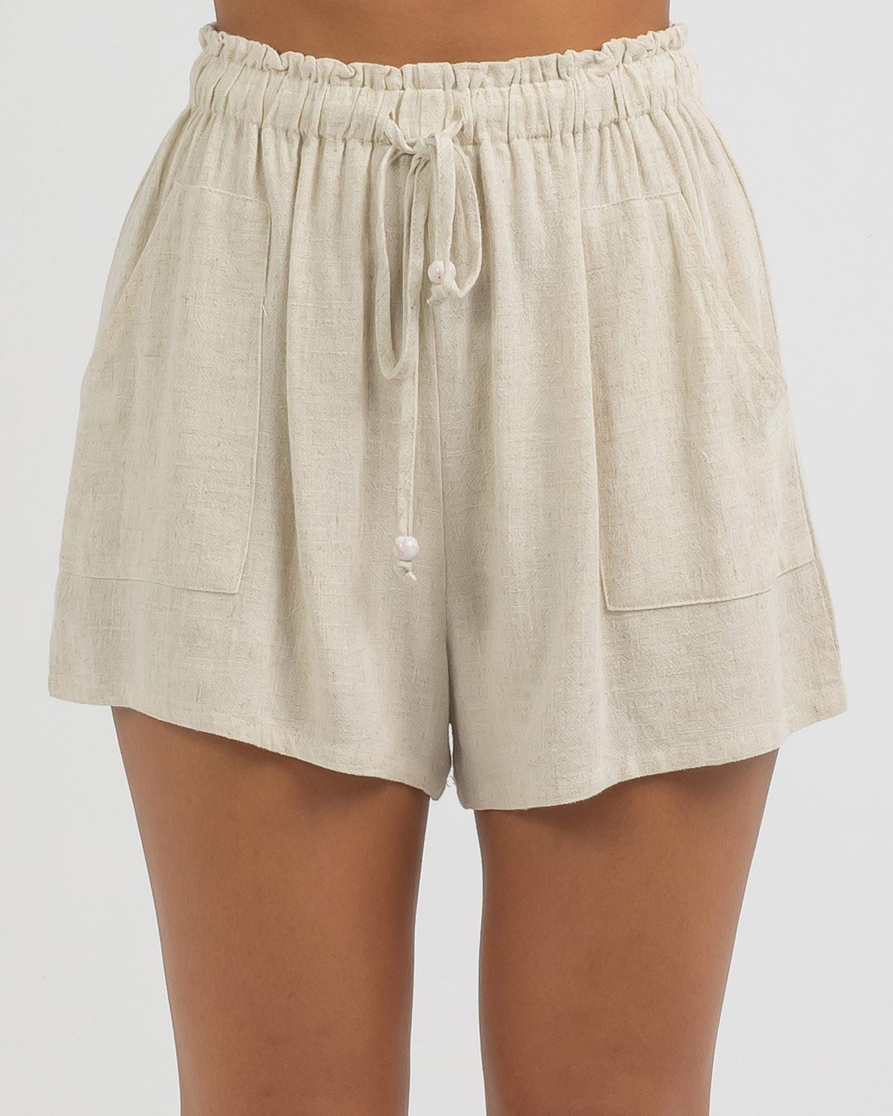 Yours Truly Brandi Shorts In Beige - Fast Shipping & Easy Returns ...