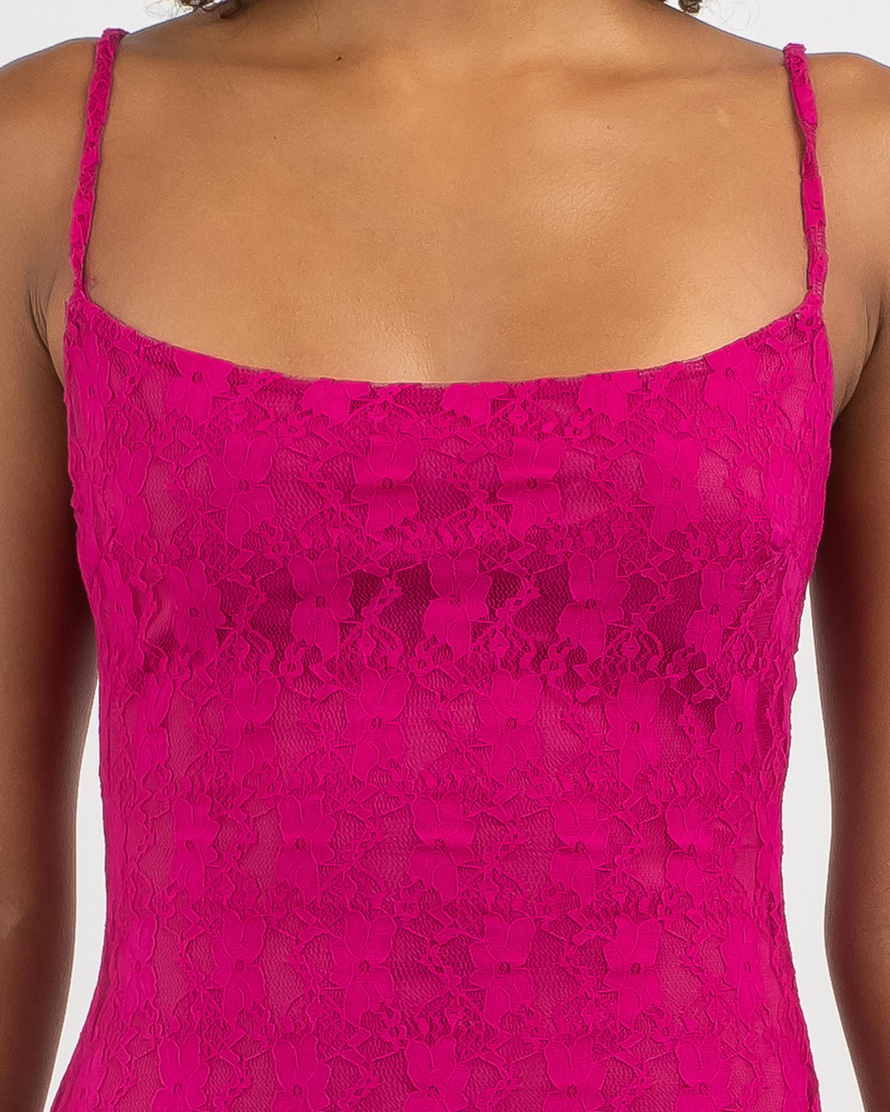 Shop Luvalot Lacey Dress In Hot Pink - Fast Shipping & Easy Returns ...