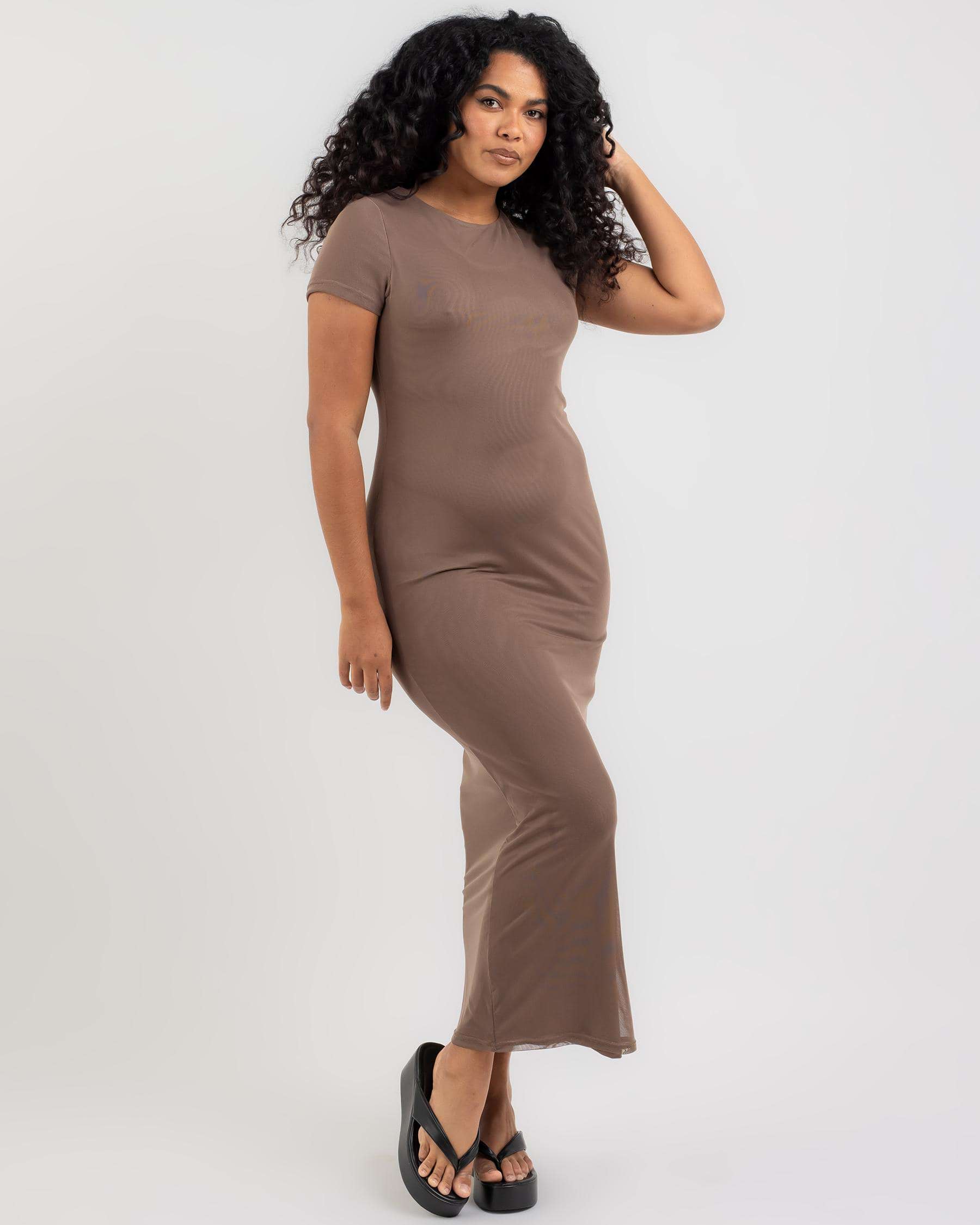 Shop Ava And Ever Zelda Maxi Dress In Chocolate - Fast Shipping & Easy ...