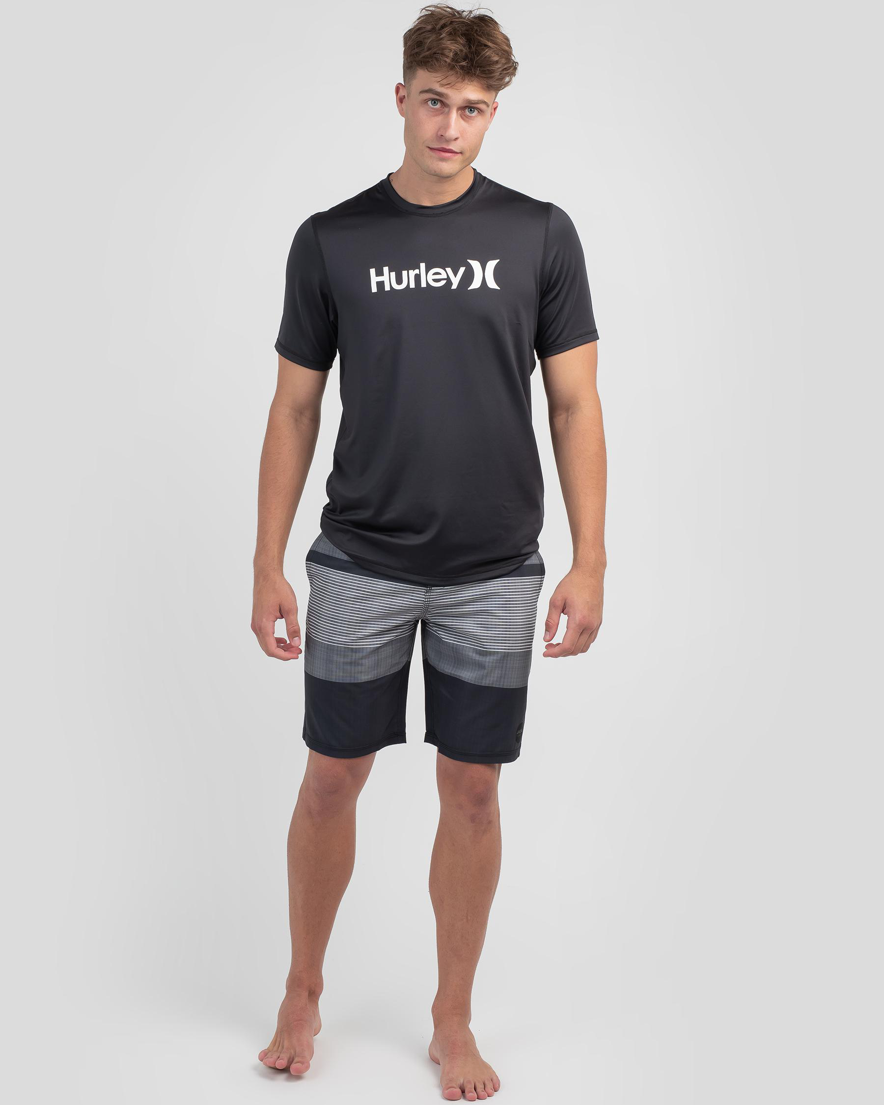 Hurley One And Only Short Sleeve Rash Vest In H010 - Fast Shipping ...