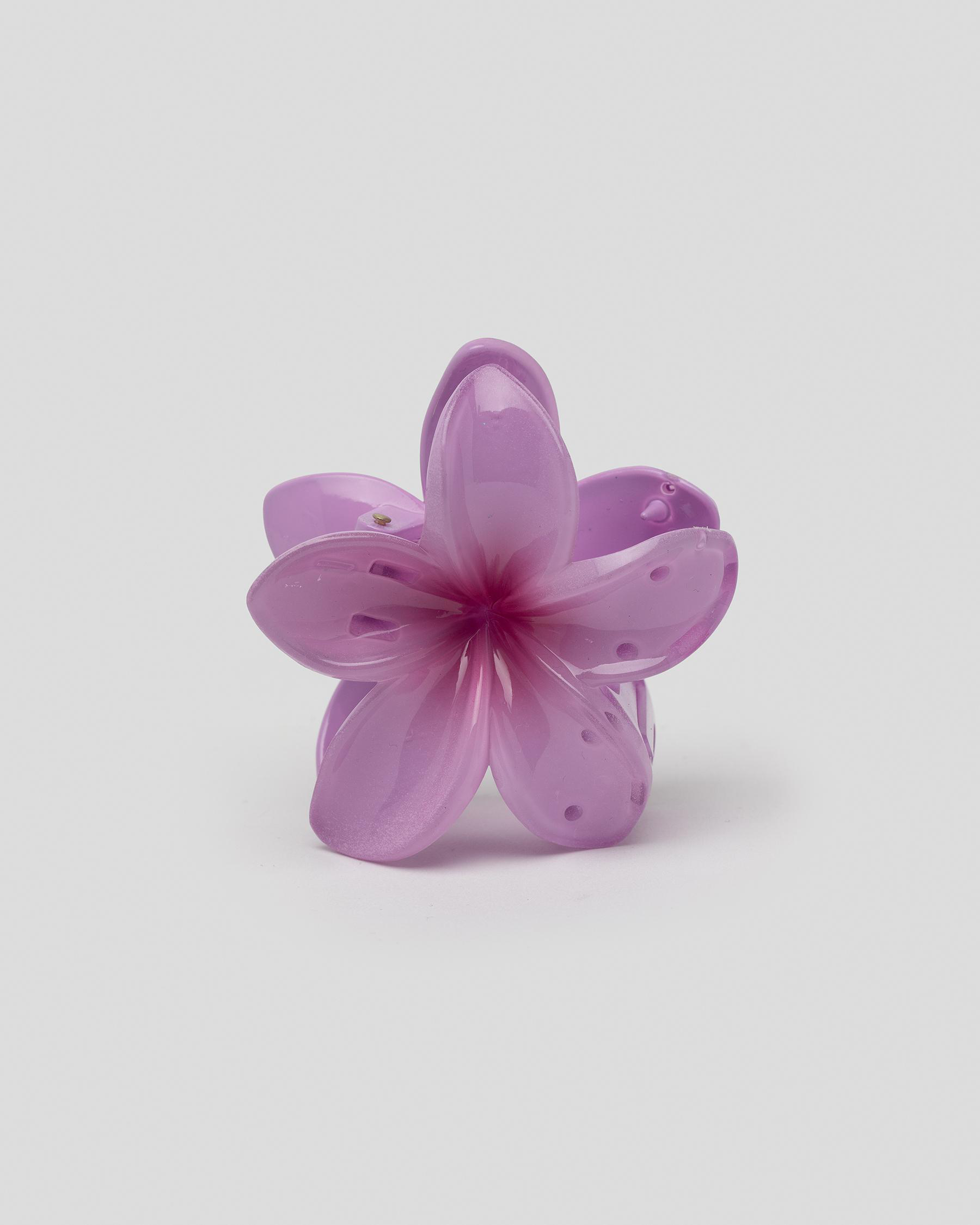 Shop Karyn In LA Frangipani Hair Claw Clip In Lilac Fast Shipping