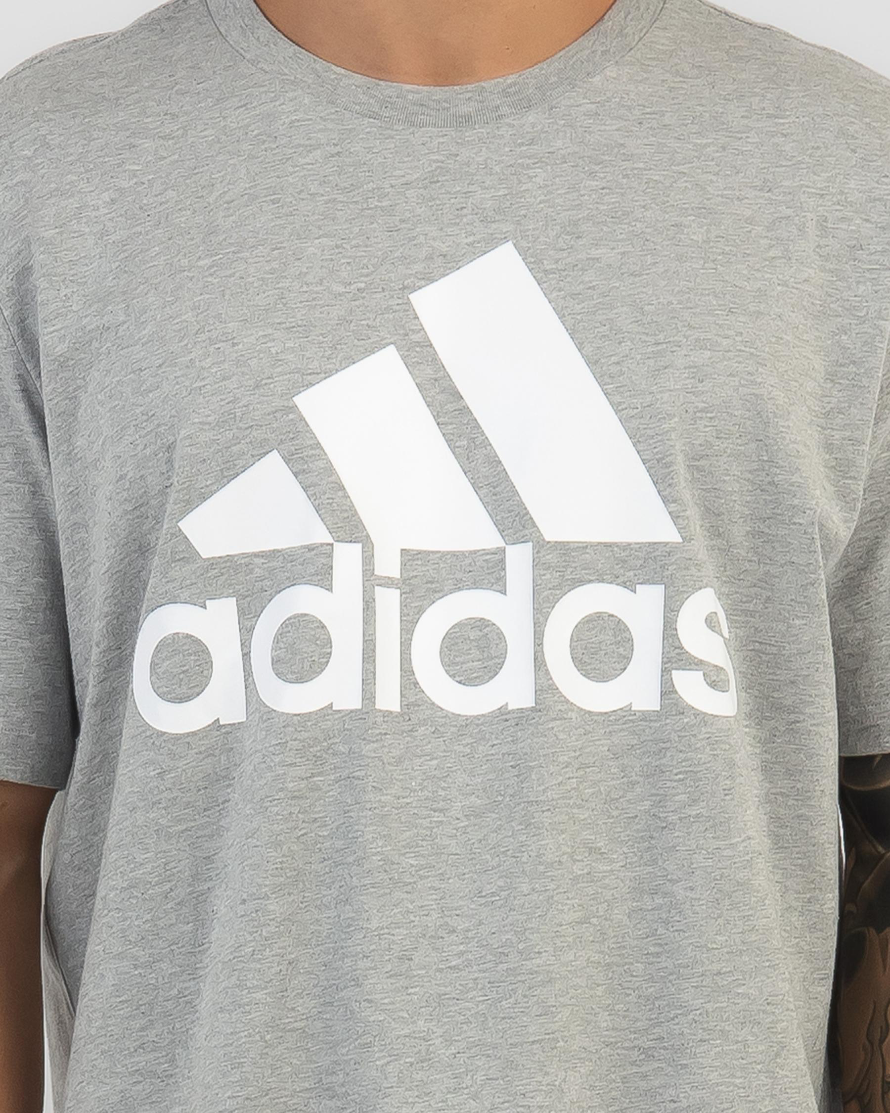 Shop adidas Big Logo T-Shirt In Medium Heather Grey - Fast Shipping ...