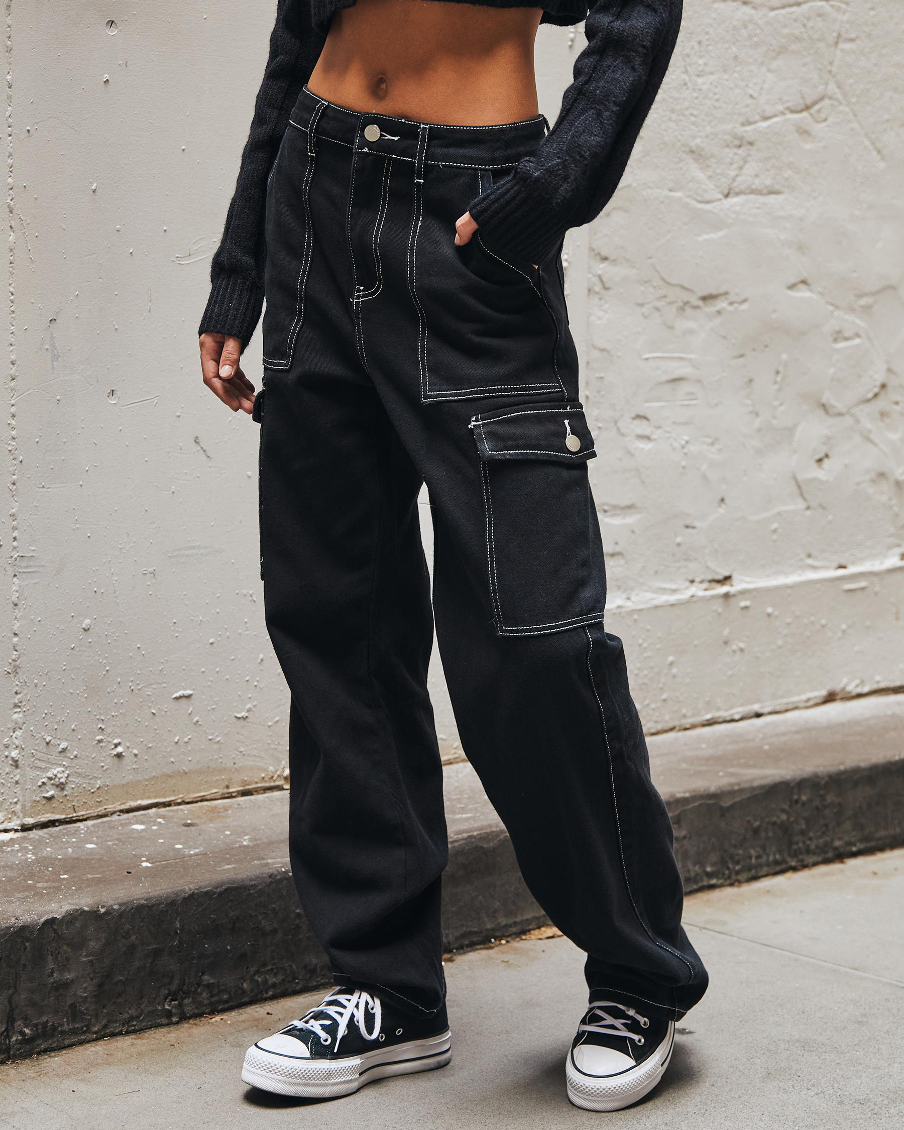 DESU Indira Cargo Jeans In Black City Beach Australia