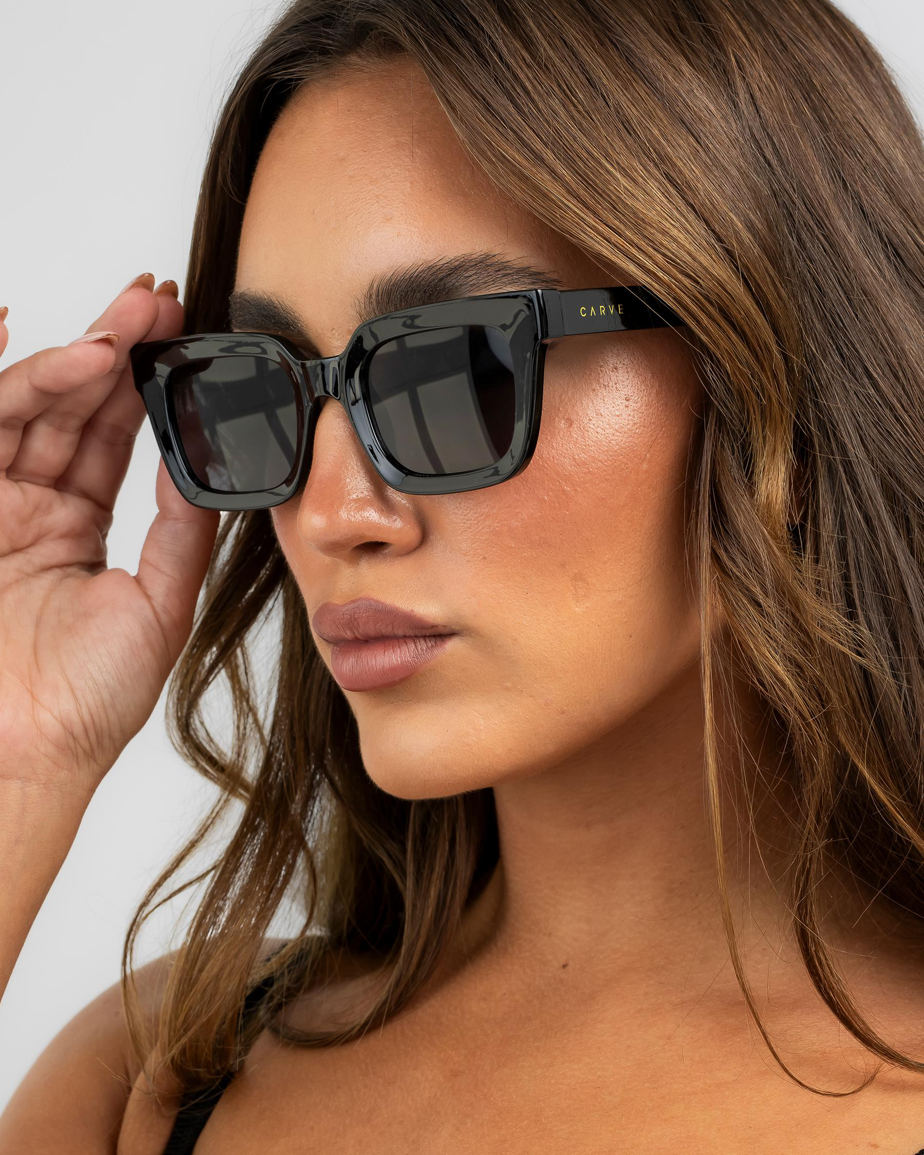 Shop Carve Manhattan Sunglasses In Gloss Black/grey Fast Shipping