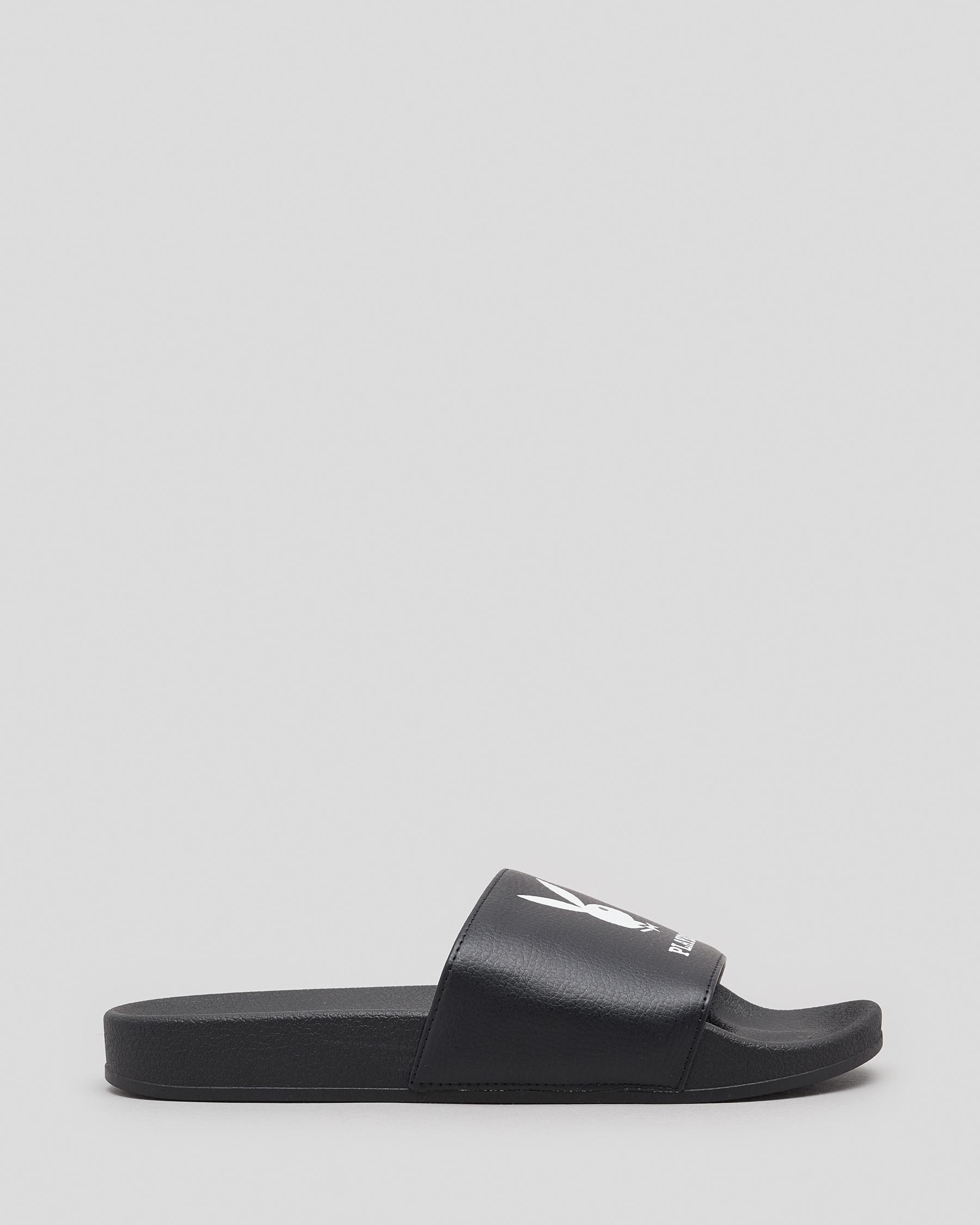 Playboy Grotto Slides In Black - Fast Shipping & Easy Returns - City ...