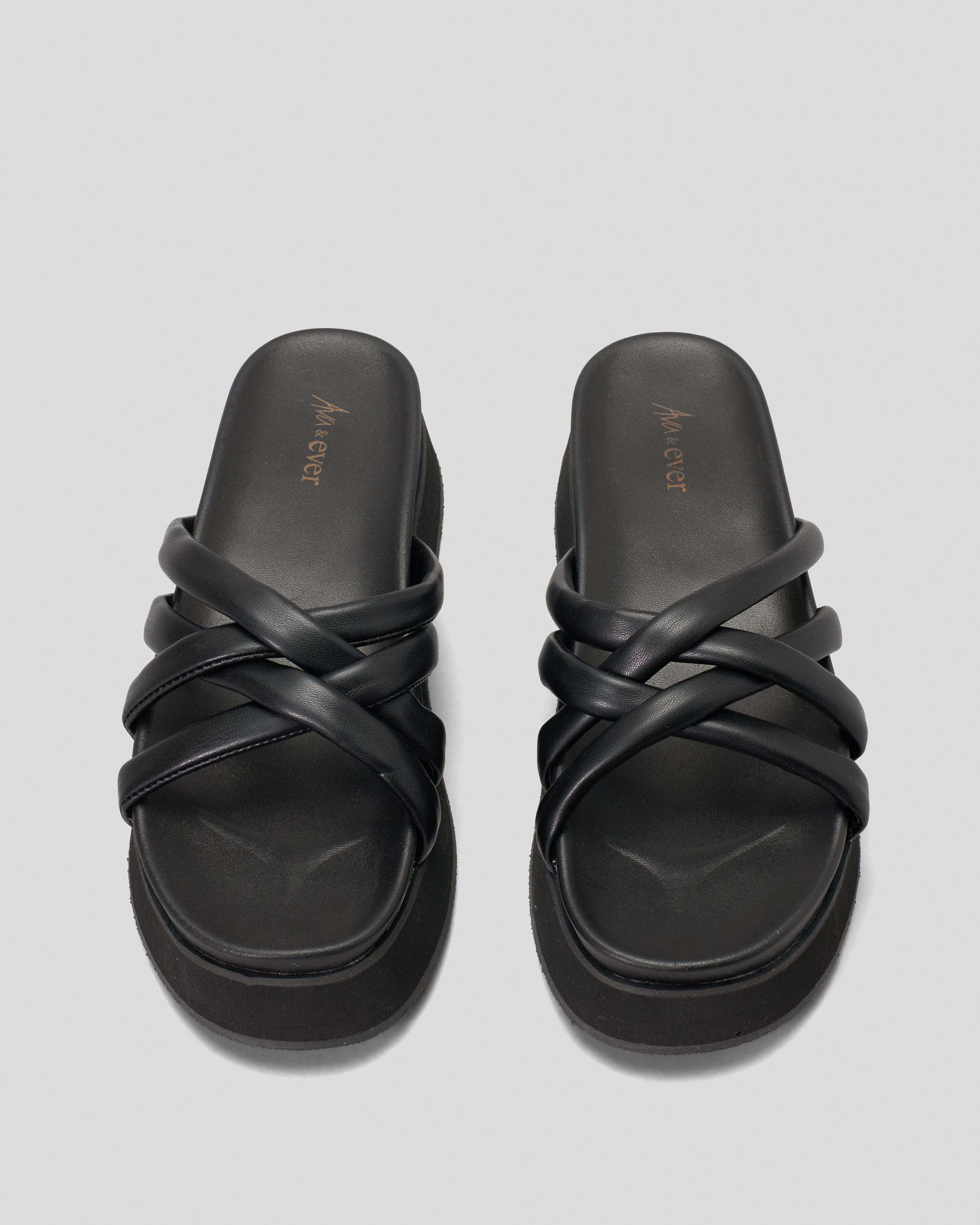 Shop Ava And Ever West Flatform Shoes In Black/black - Fast Shipping ...
