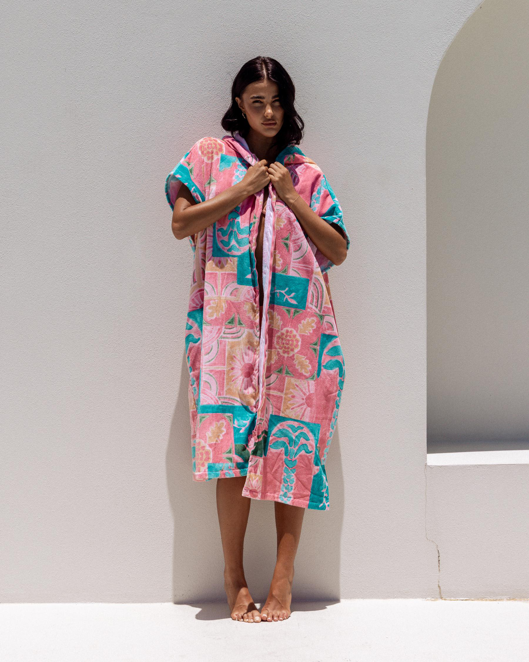 Topanga Marrakesh Zip Hooded Towel In Pink - FREE* Shipping & Easy