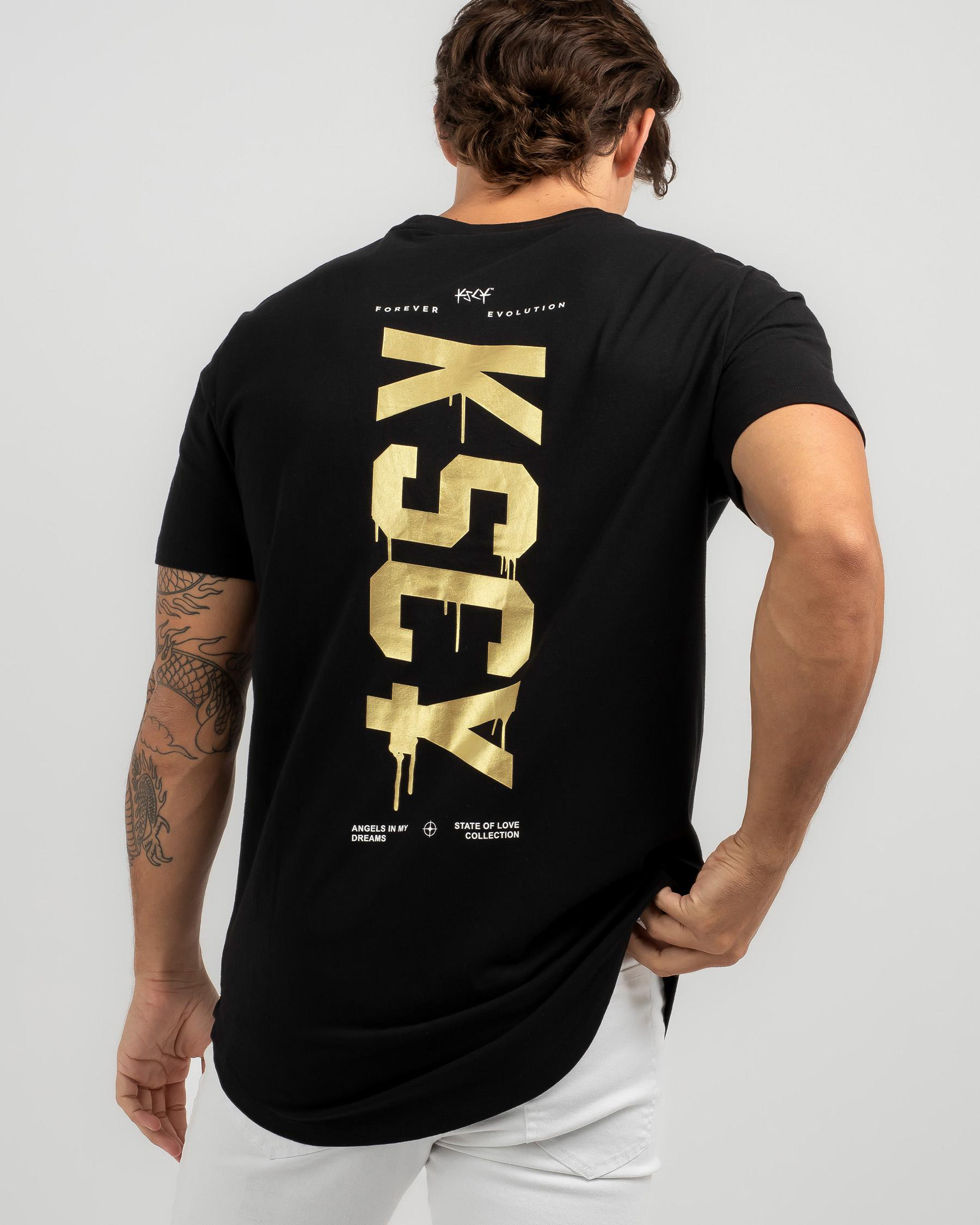 Shop Kiss Chacey Eternity Dual Curved TShirt In Jet Black Fast Shipping & Easy Returns City