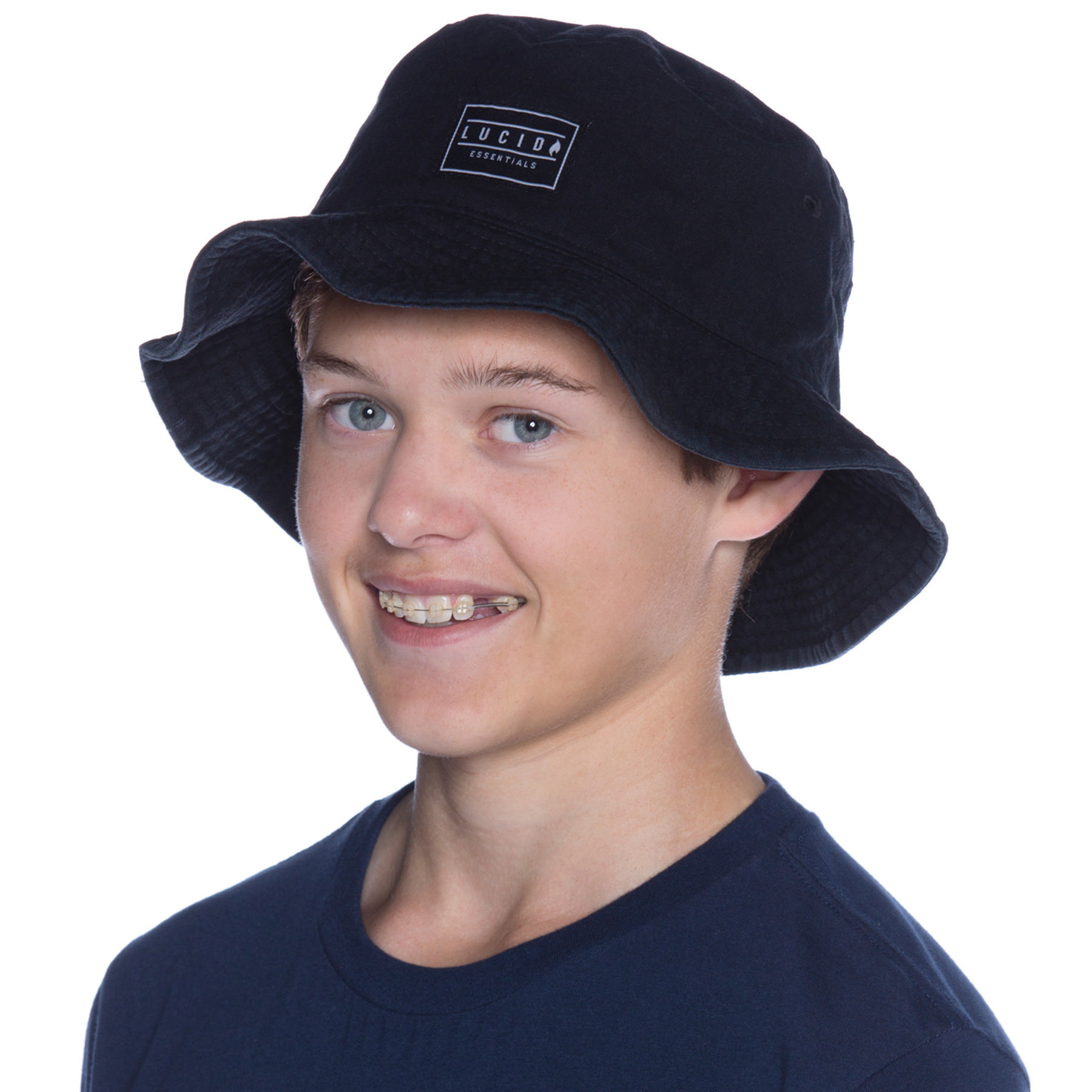Shop Lucid Boys Raw Bucket Hat In Washed Black Fast Shipping & Easy
