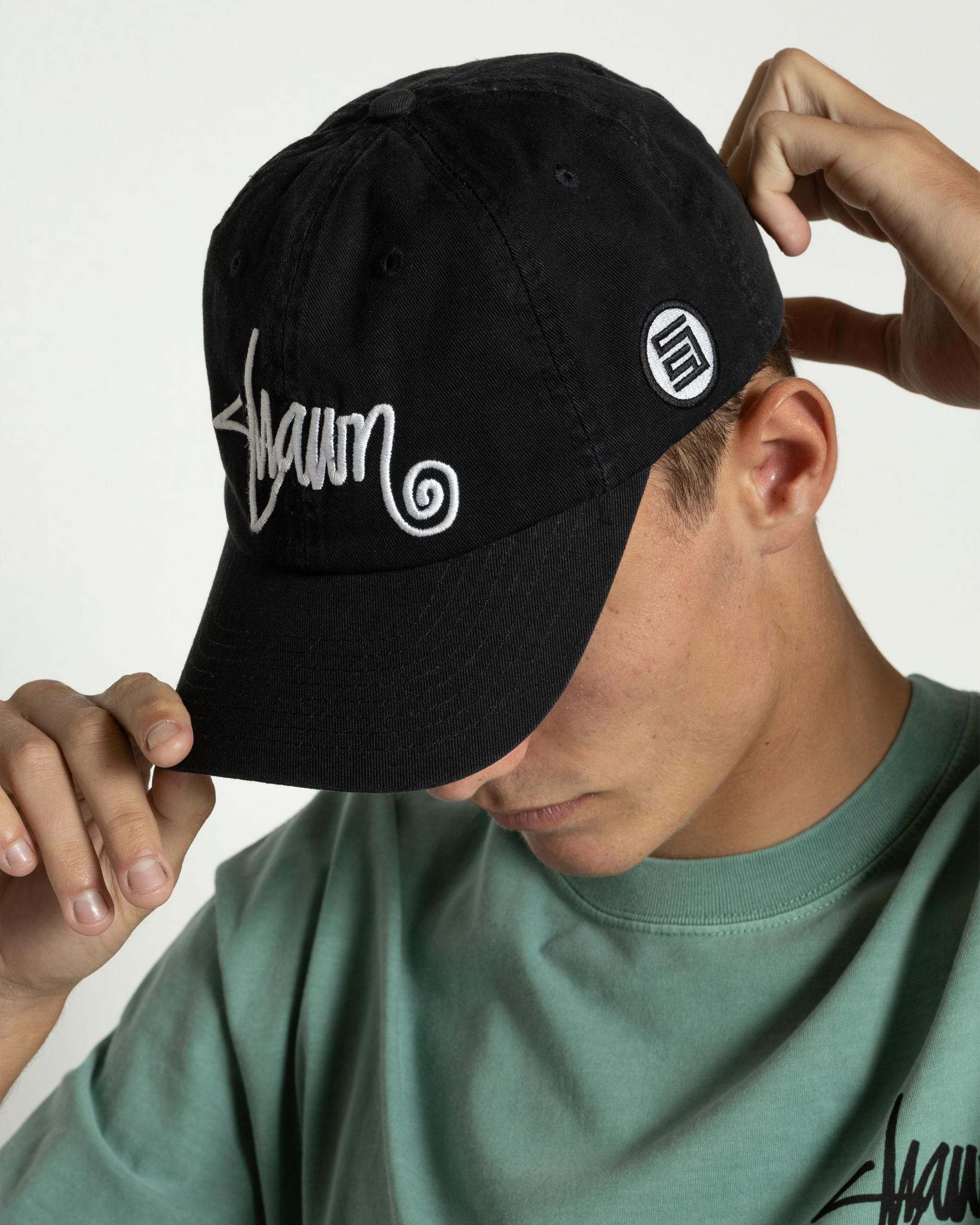 S-Double Shawn Script Strapback Cap In Black - FREE 