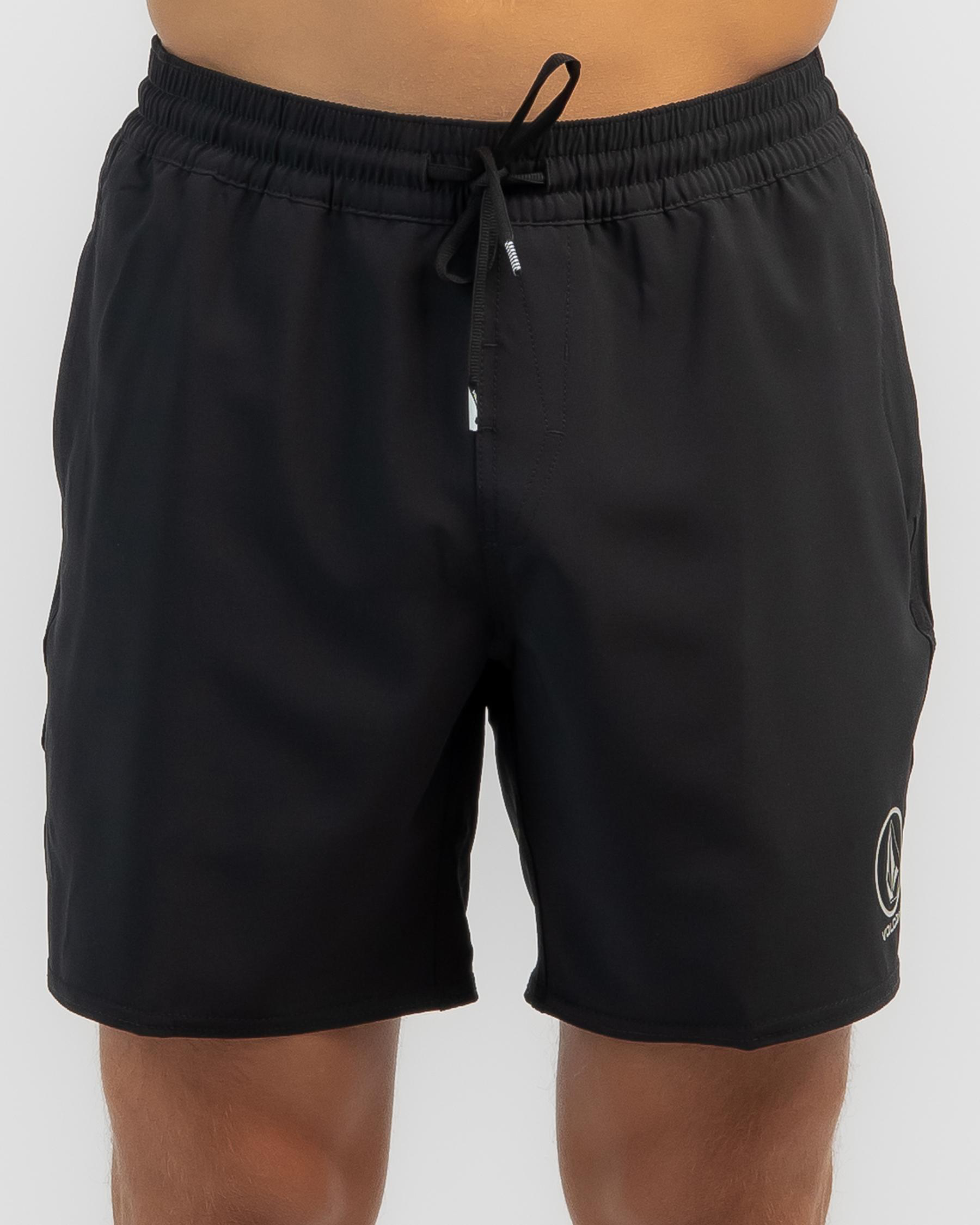 Shop Manic Elastic Waist Board Shorts In Black Fast Shipping & Easy Returns City