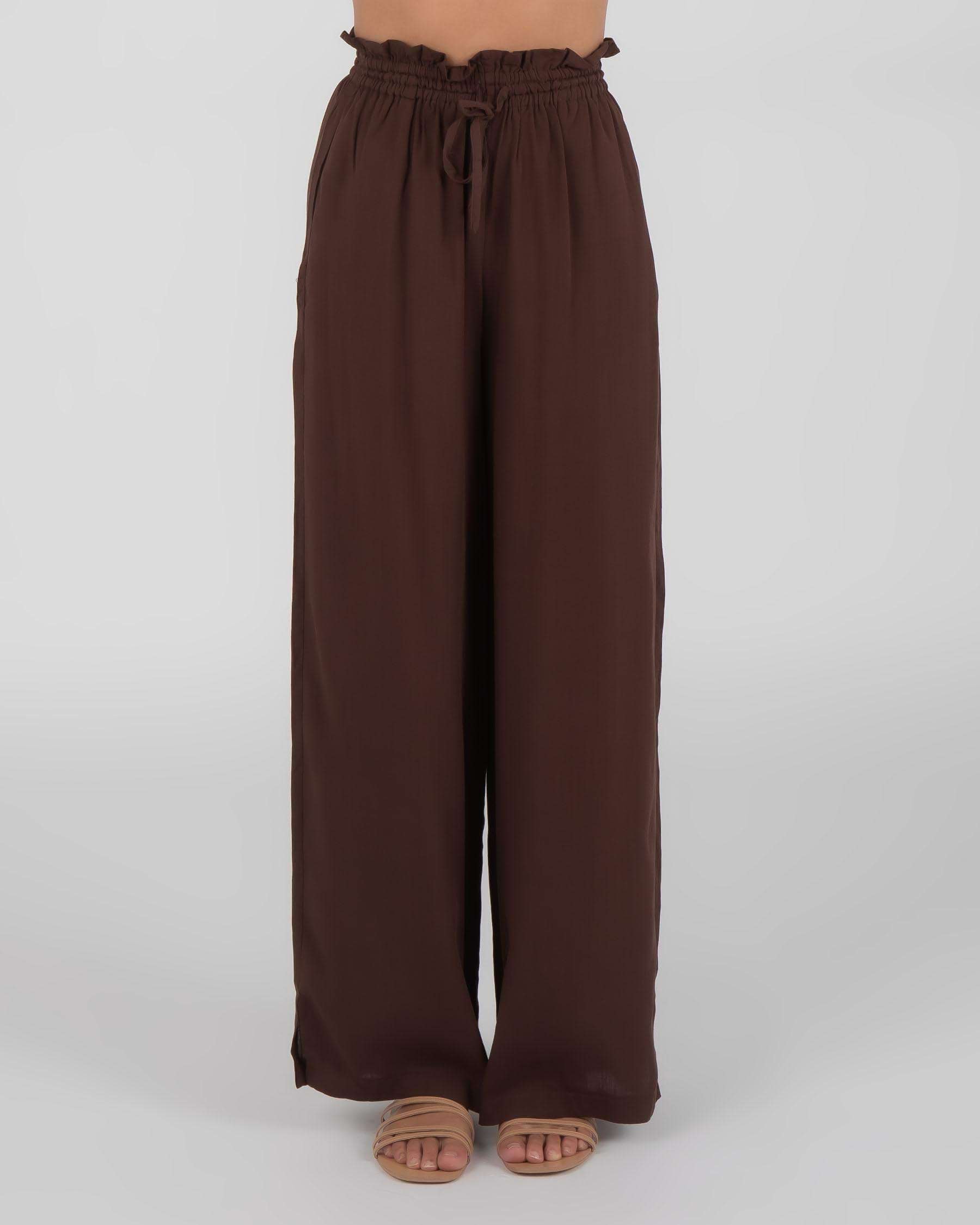 Ava And Ever Capeside Beach Pants In Dark Chocolate - Fast Shipping ...