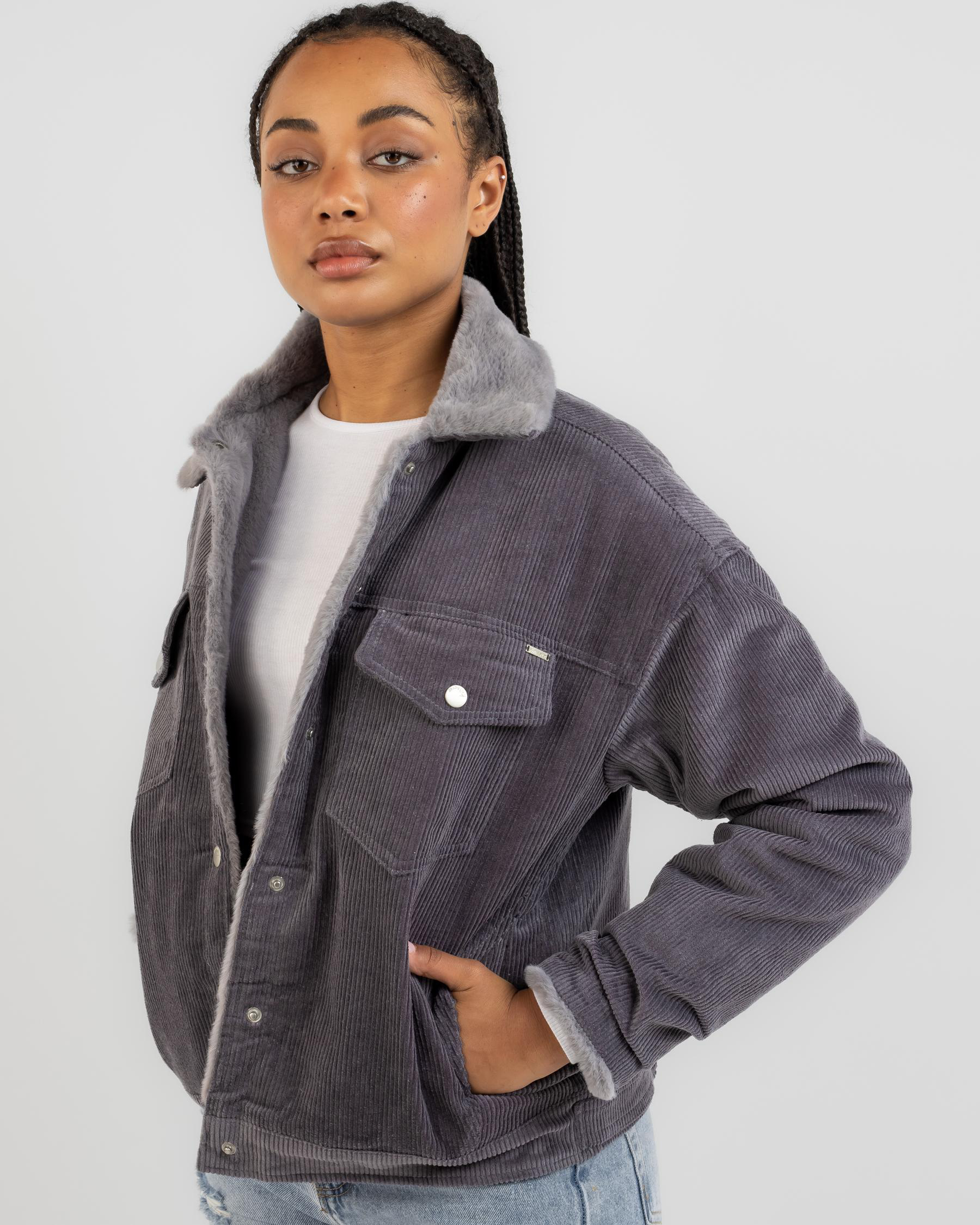 Shop Ava And Ever Bear Jacket In Grey/grey - Fast Shipping & Easy ...