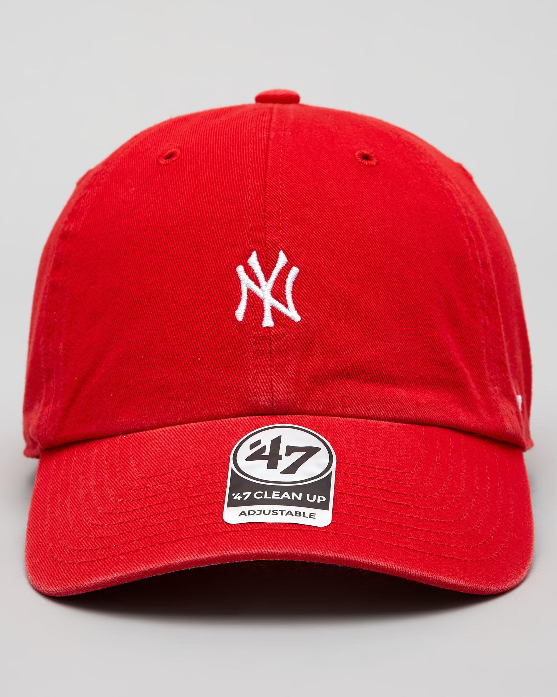 Shop Forty Seven New York Yankees Base Runner Clean Up Cap In Red ...