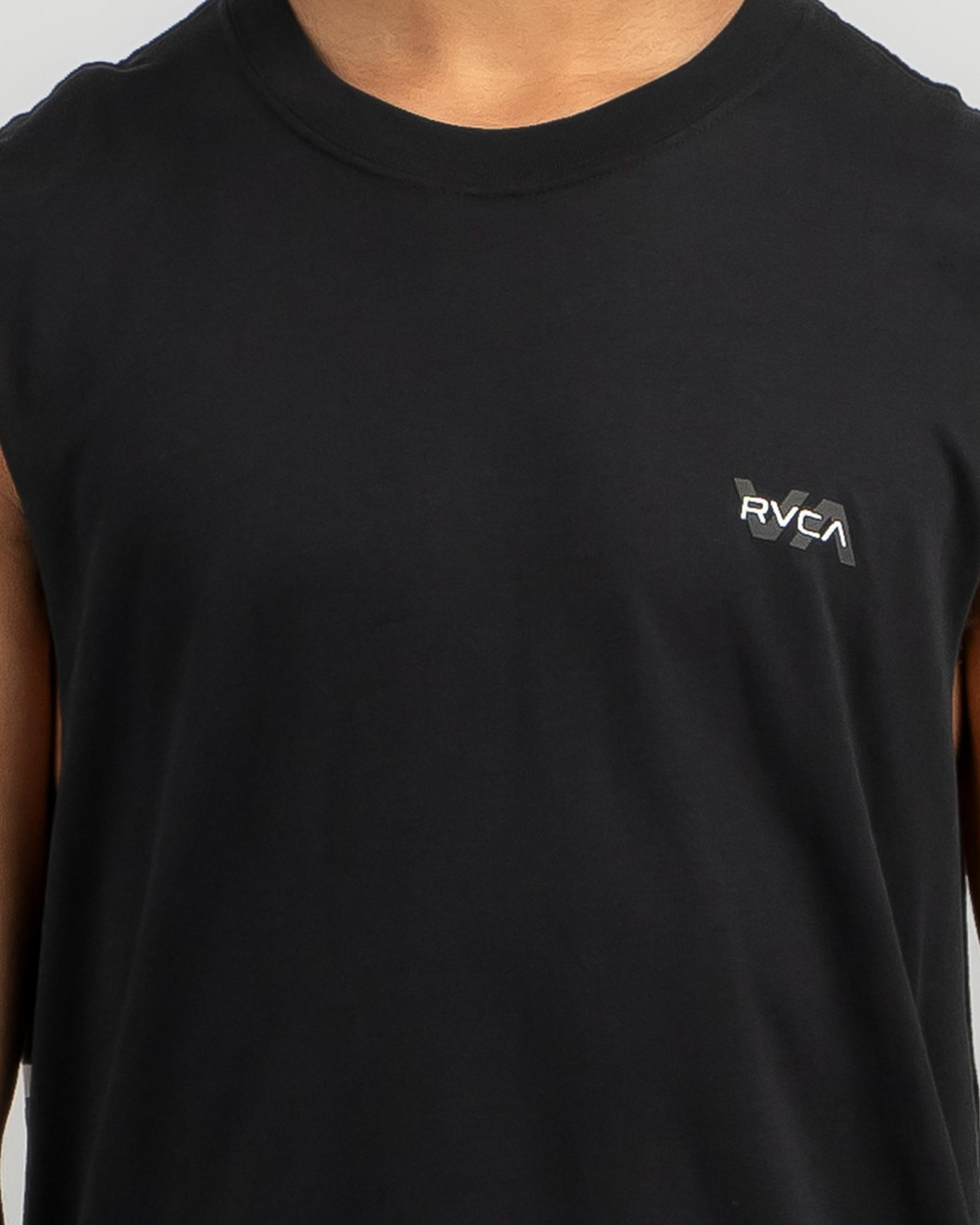 Shop RVCA Offset Muscle Tank In Rvca Black Fast Shipping & Easy