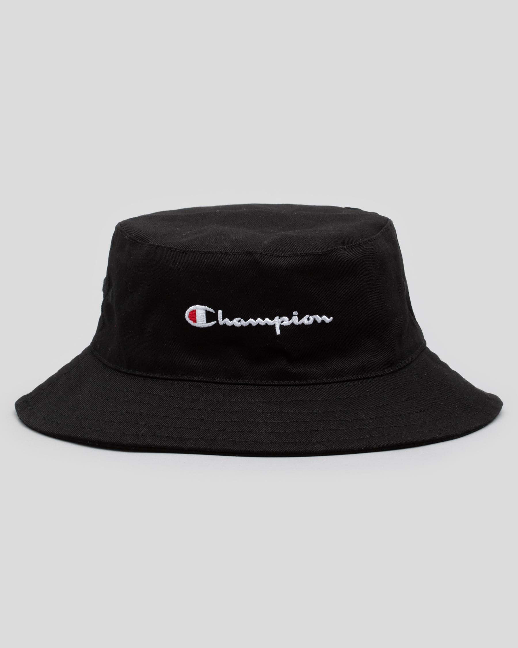 Shop Champion Girls' Logo Bucket Hat In Black - Fast Shipping & Easy ...