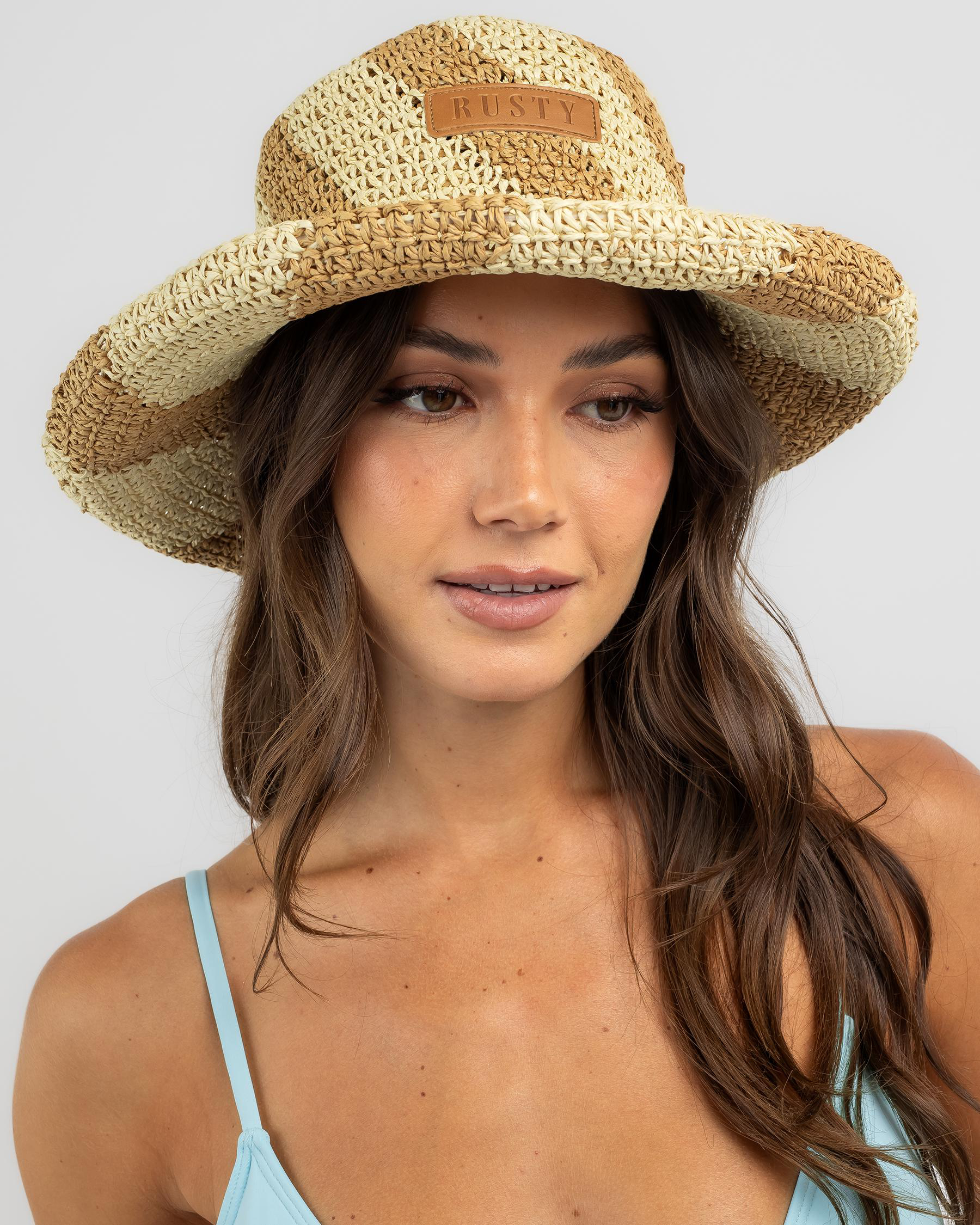 Shop Rusty Sundae Swirl Straw Hat In Natural/camel Fast Shipping & Easy Returns City Beach