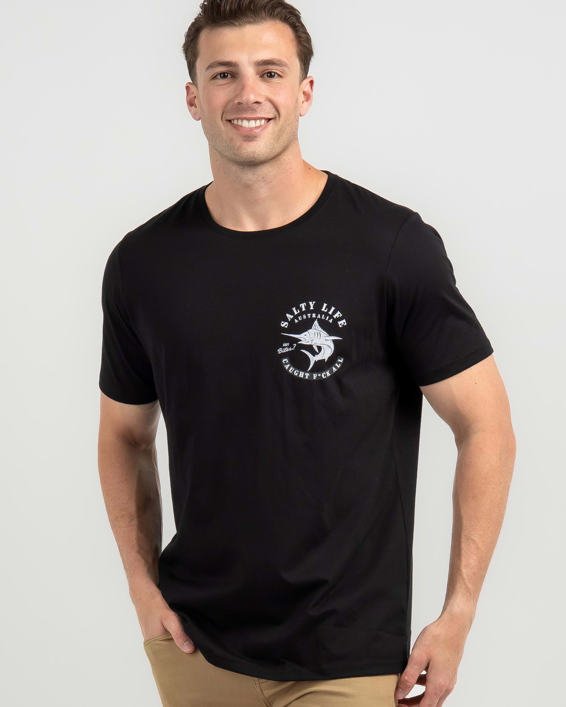 Salty Life Any Bites T-Shirt In Black - Fast Shipping & Easy Returns ...