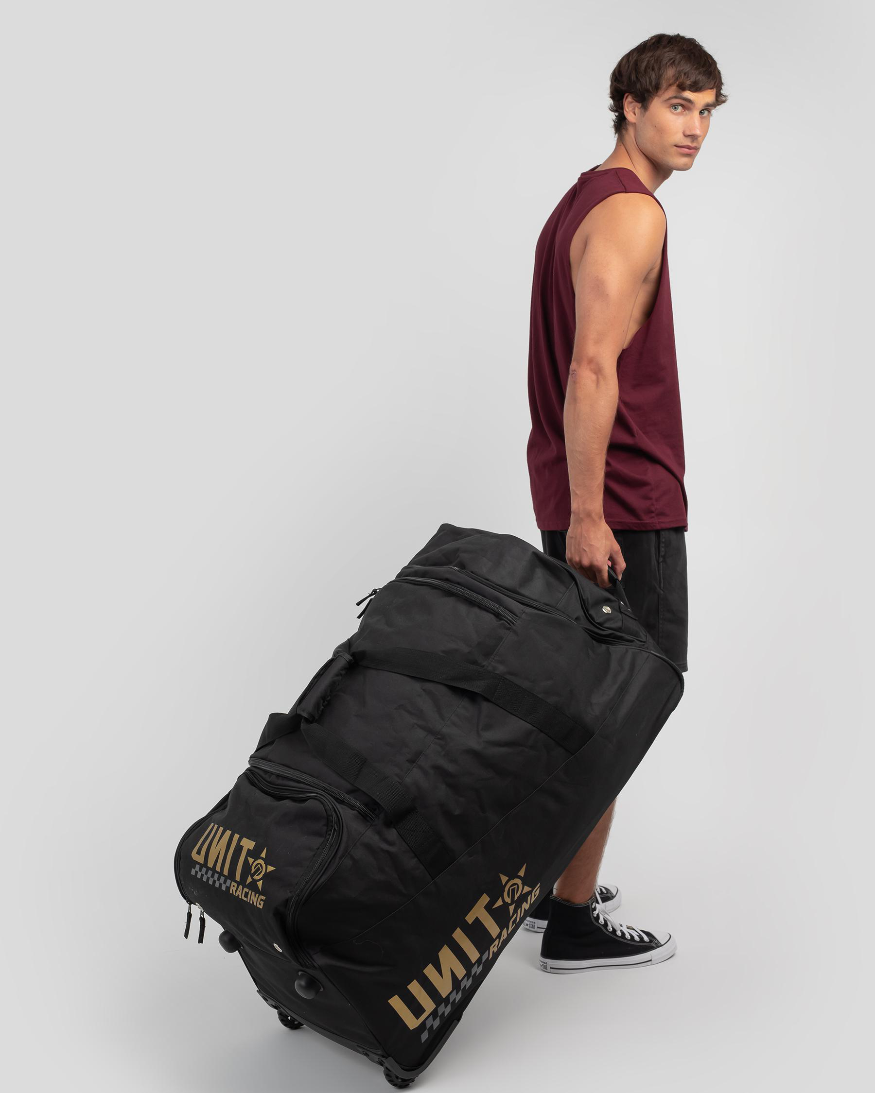 Shop Unit Racing Gear Travel Bag In Black - Fast Shipping & Easy ...