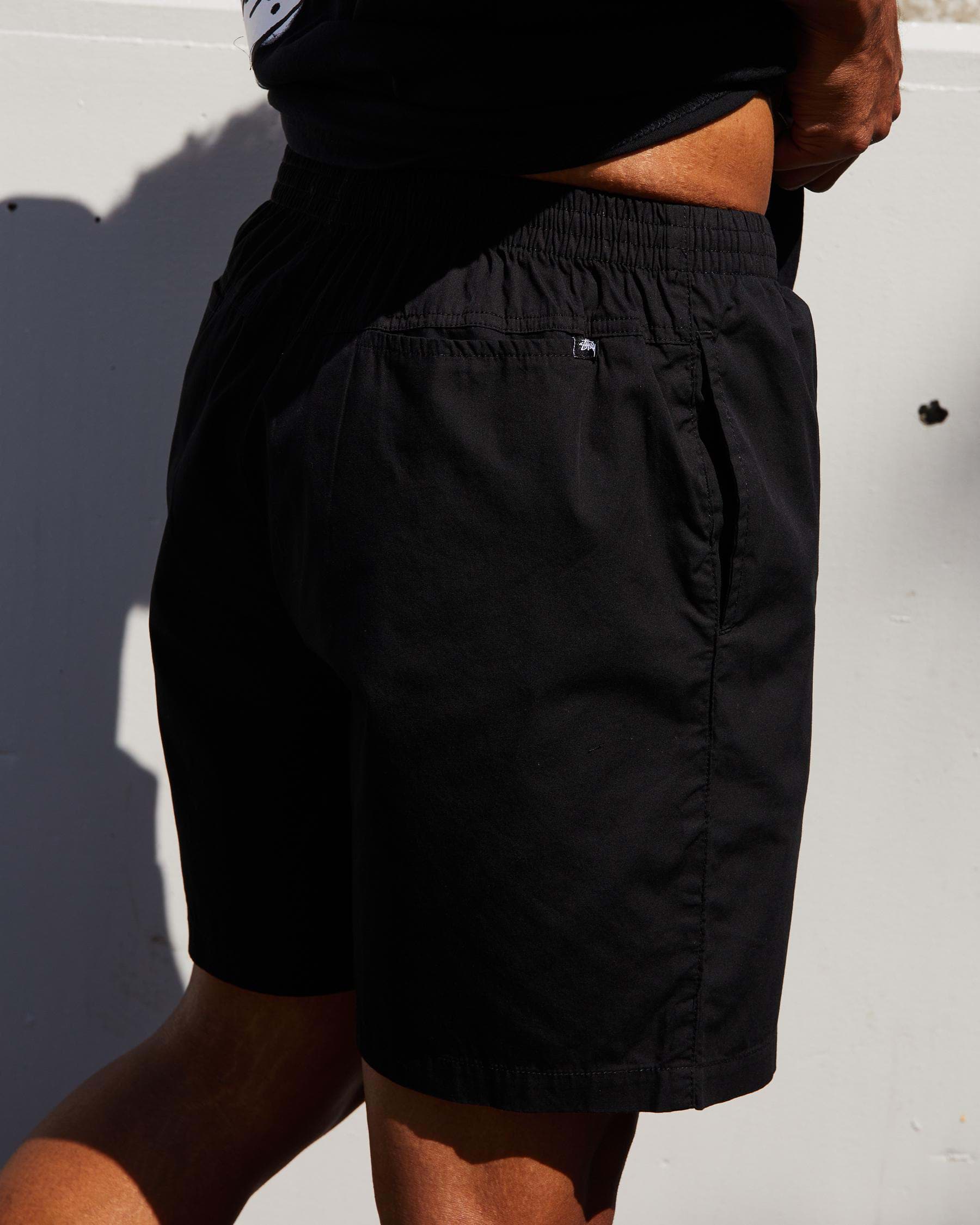 Shop Stussy Basic Stock Beach Shorts In Black - Fast Shipping & Easy ...