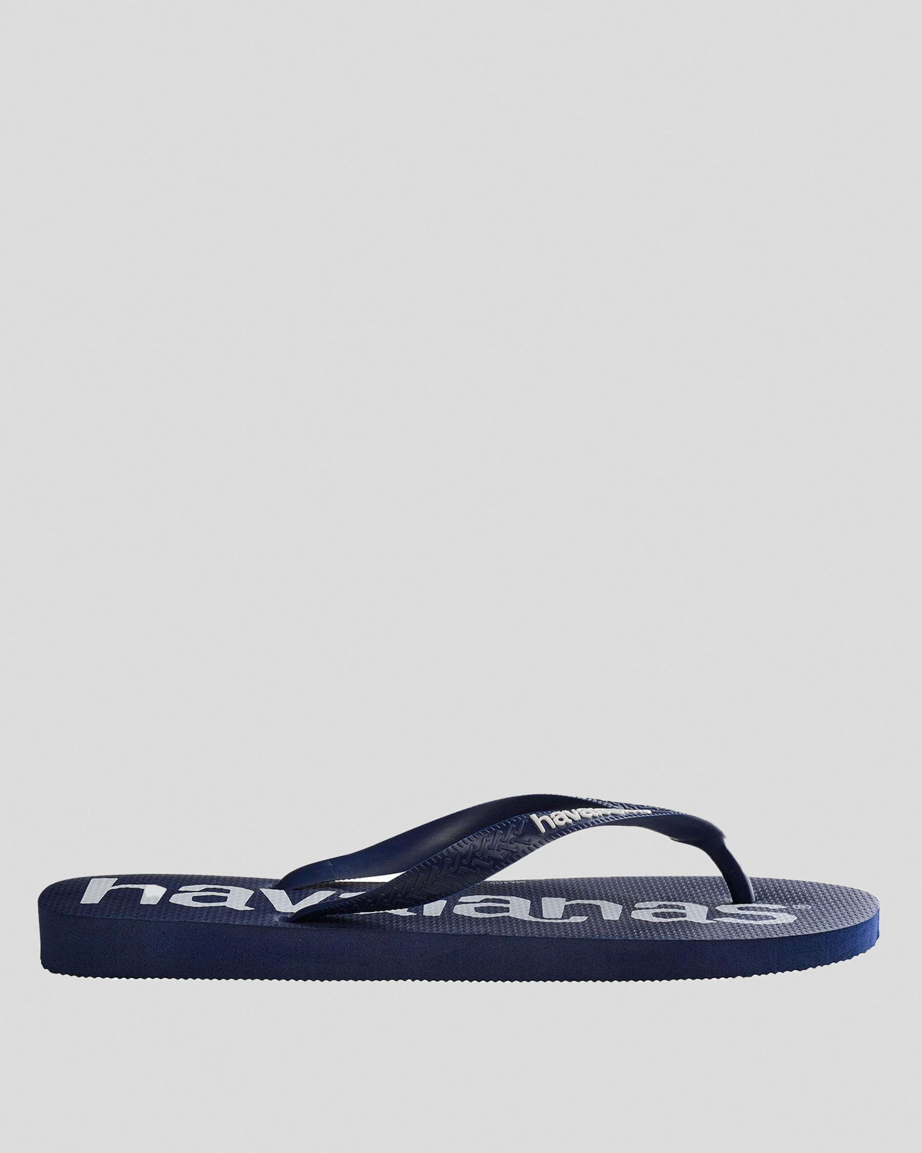 Havaianas Top Logo Thongs In Navy Blue - Fast Shipping & Easy Returns ...