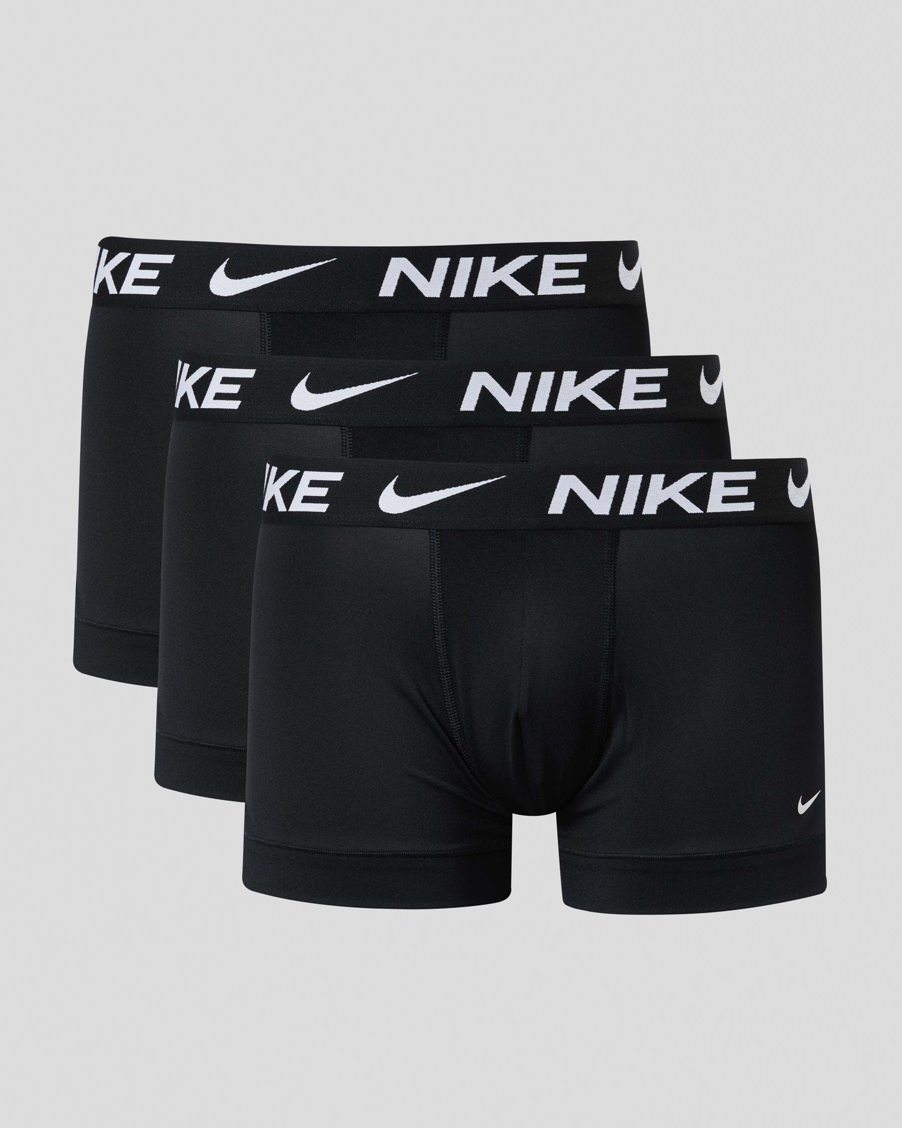 Shop Nike Essential Micro Boxer Briefs 3 Pack In Black/black/black ...