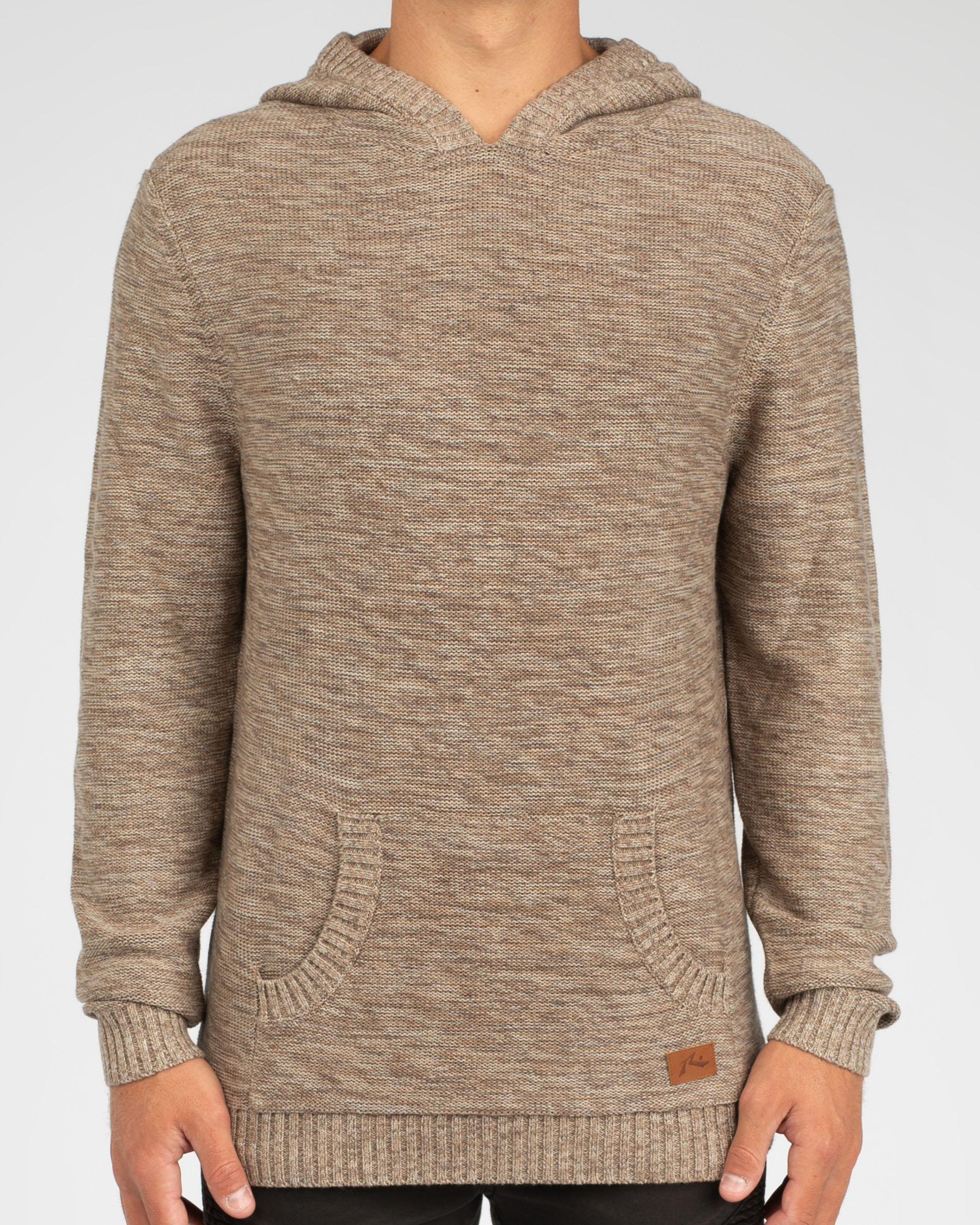 Shop Rusty Skyliner Knit Hoodie In Snow Marle - Fast Shipping & Easy ...