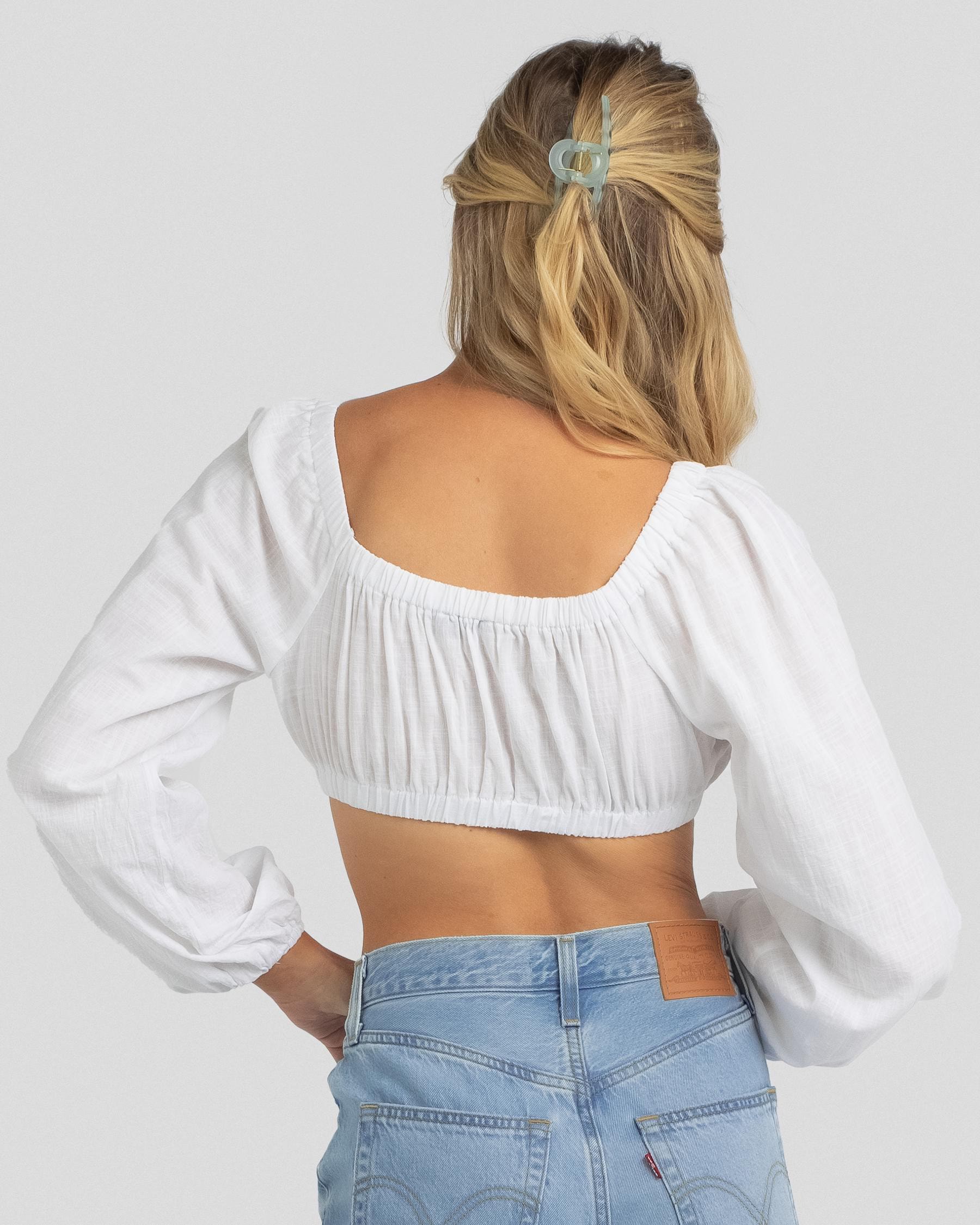 Ava And Ever Indigo Top In White - Fast Shipping & Easy Returns - City ...