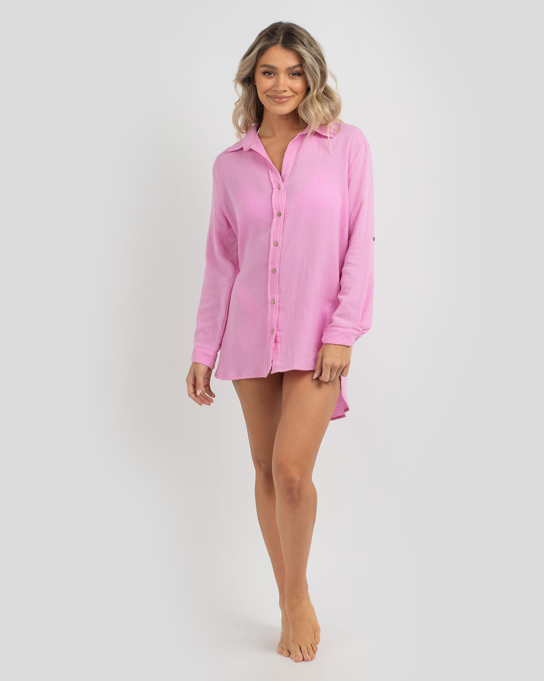 Shop Topanga James Beach Cover In Pink Fast Shipping & Easy Returns
