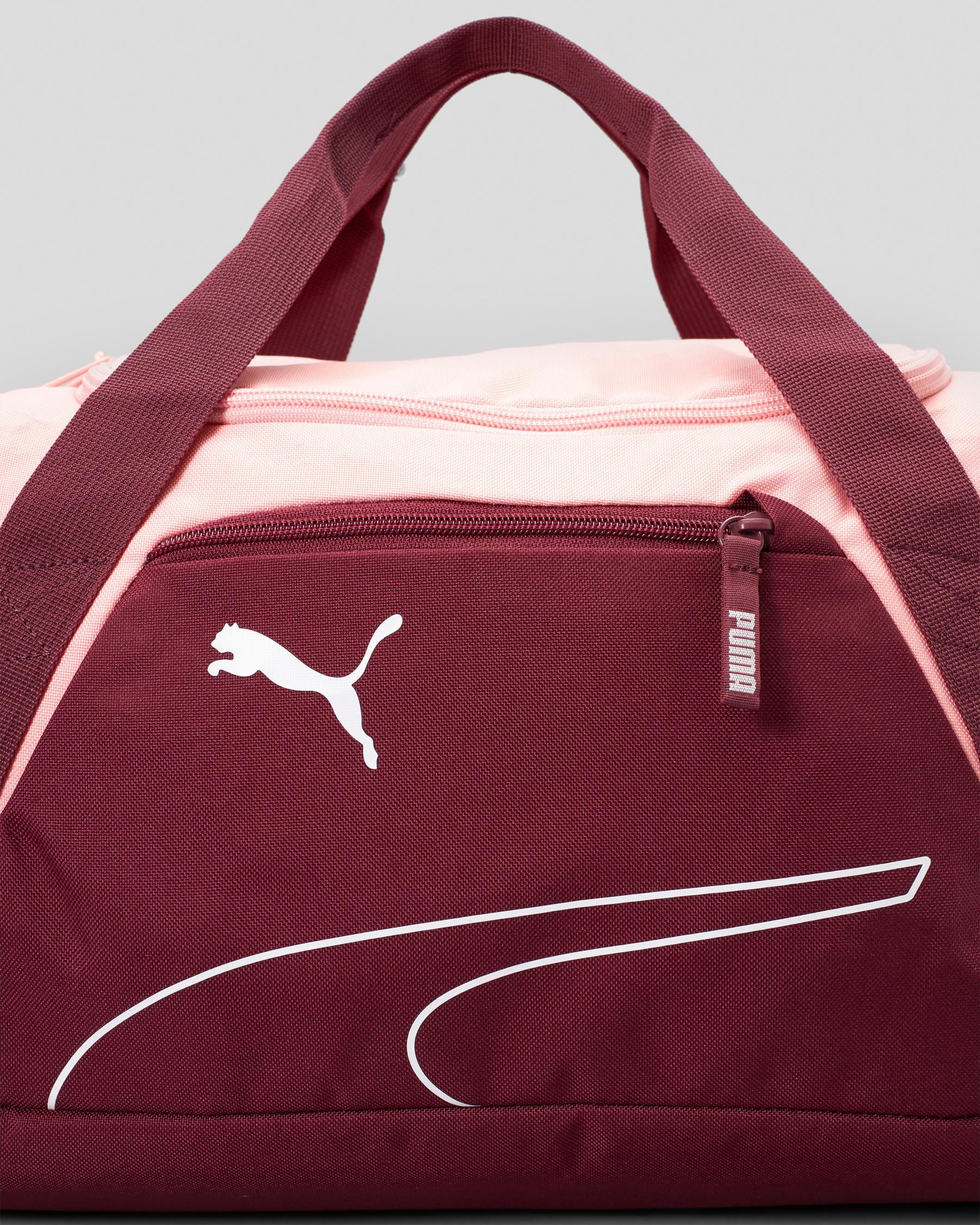 Puma Fundamentals Gym Bag In Dark Jasper/peach Smoothie - Fast Shipping ...