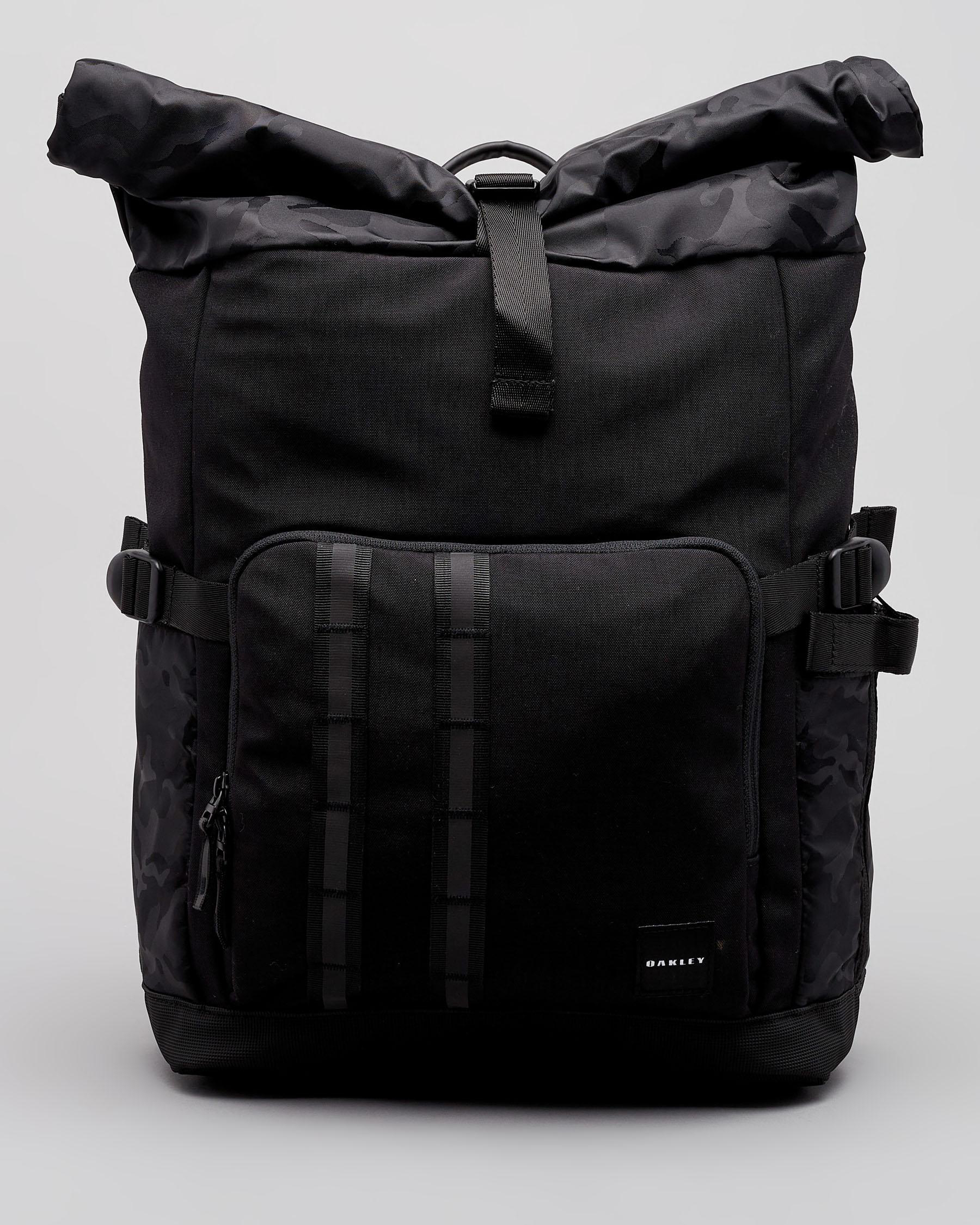 Shop Oakley Utility Rolled Backpack In Blackout Fast Shipping & Easy