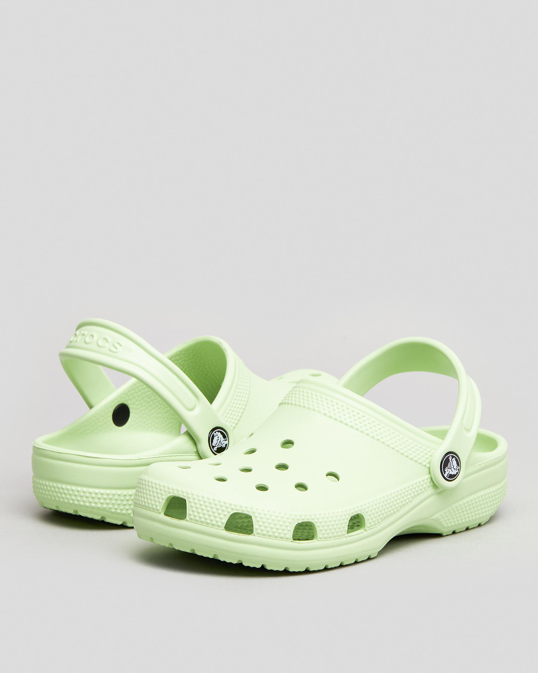 Shop Crocs Kids' Classic Clogs In Celery Fast Shipping & Easy Returns