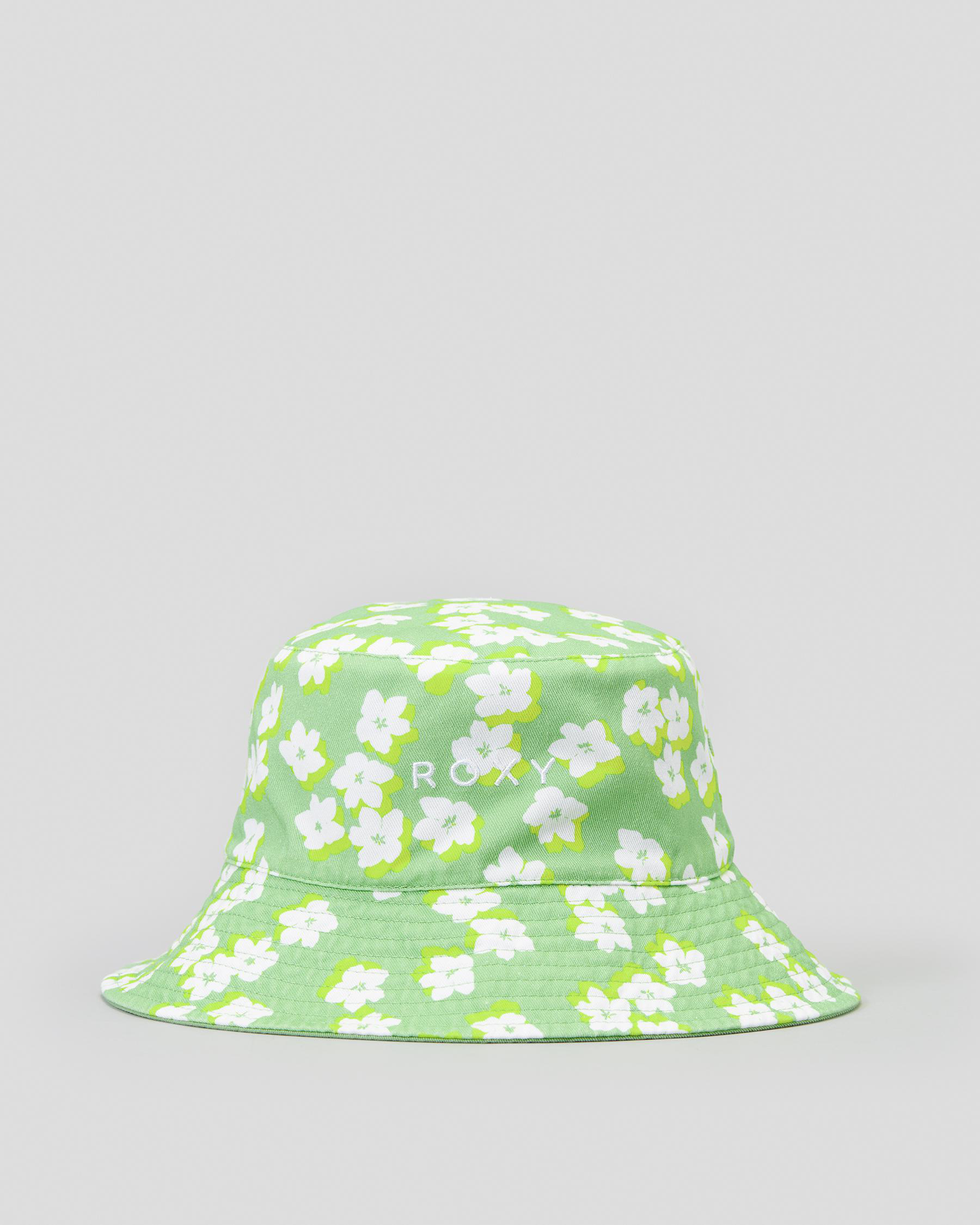 Shop Roxy Jasmine Paradise Bucket Hat In Quiet Green Floral Fast