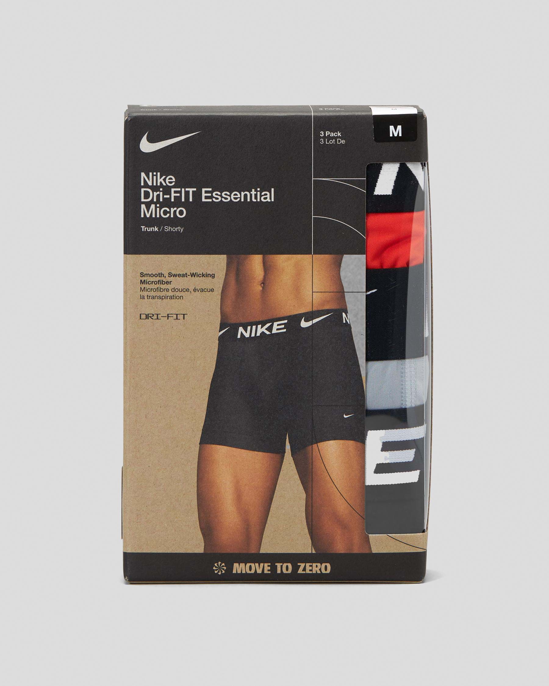 Shop Nike Essential Micro Trunk 3 Pack In Team Orange/wolf Grey/ Black ...