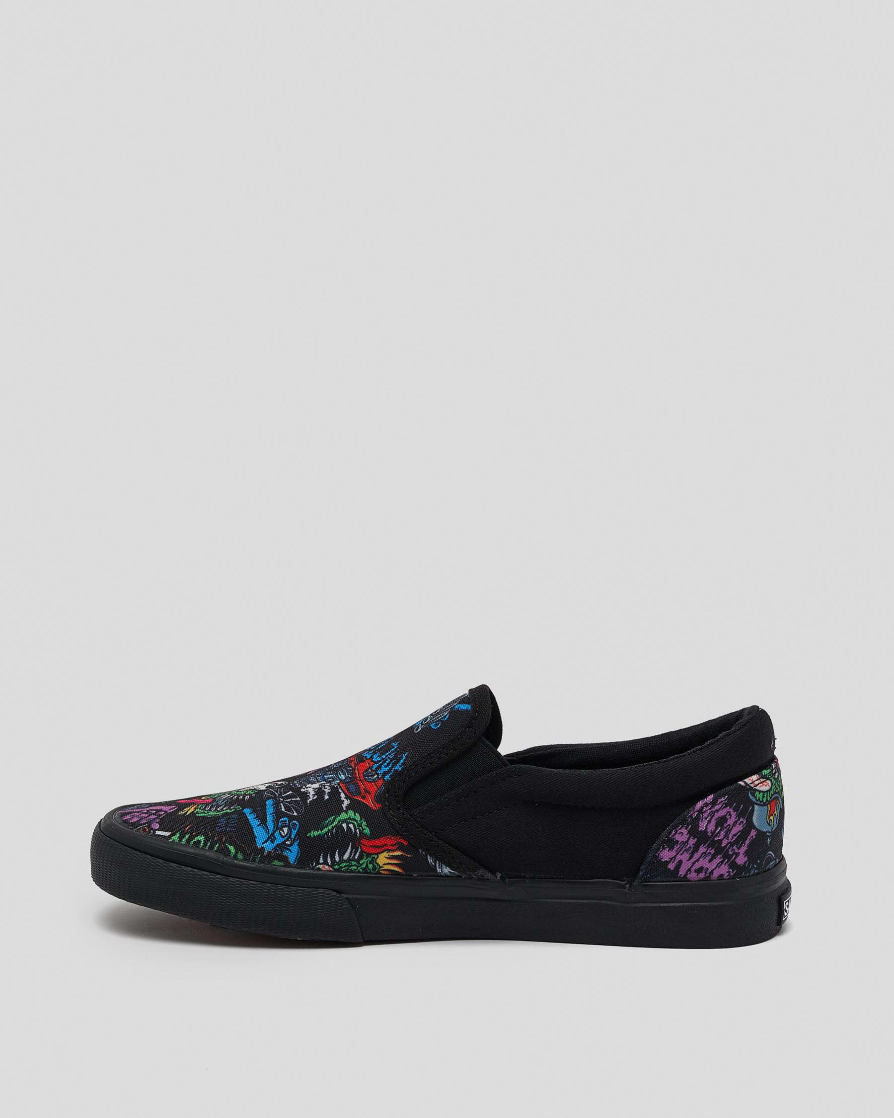 Sanction Boys' Slip-On Shoes In Black/black Monsters - Fast Shipping ...