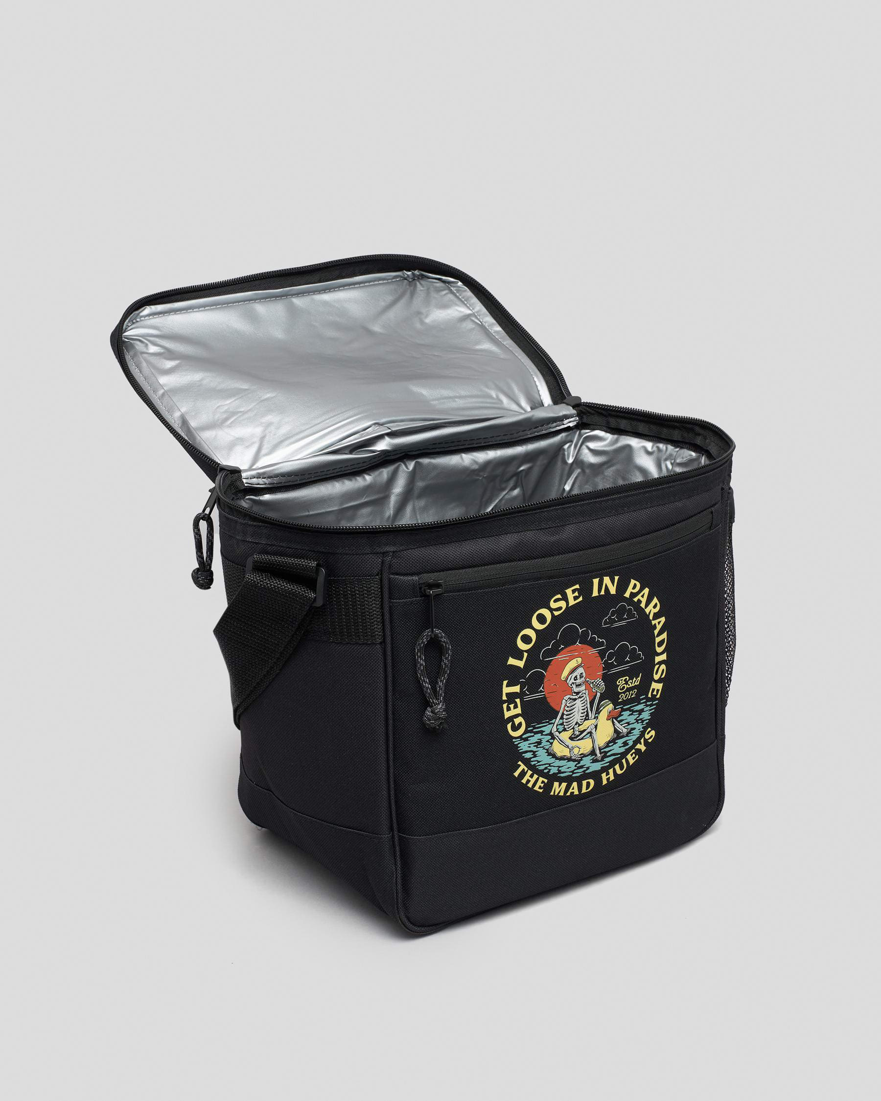 The Mad Hueys Loose In Paradise Cooler Bag In Black - Fast Shipping