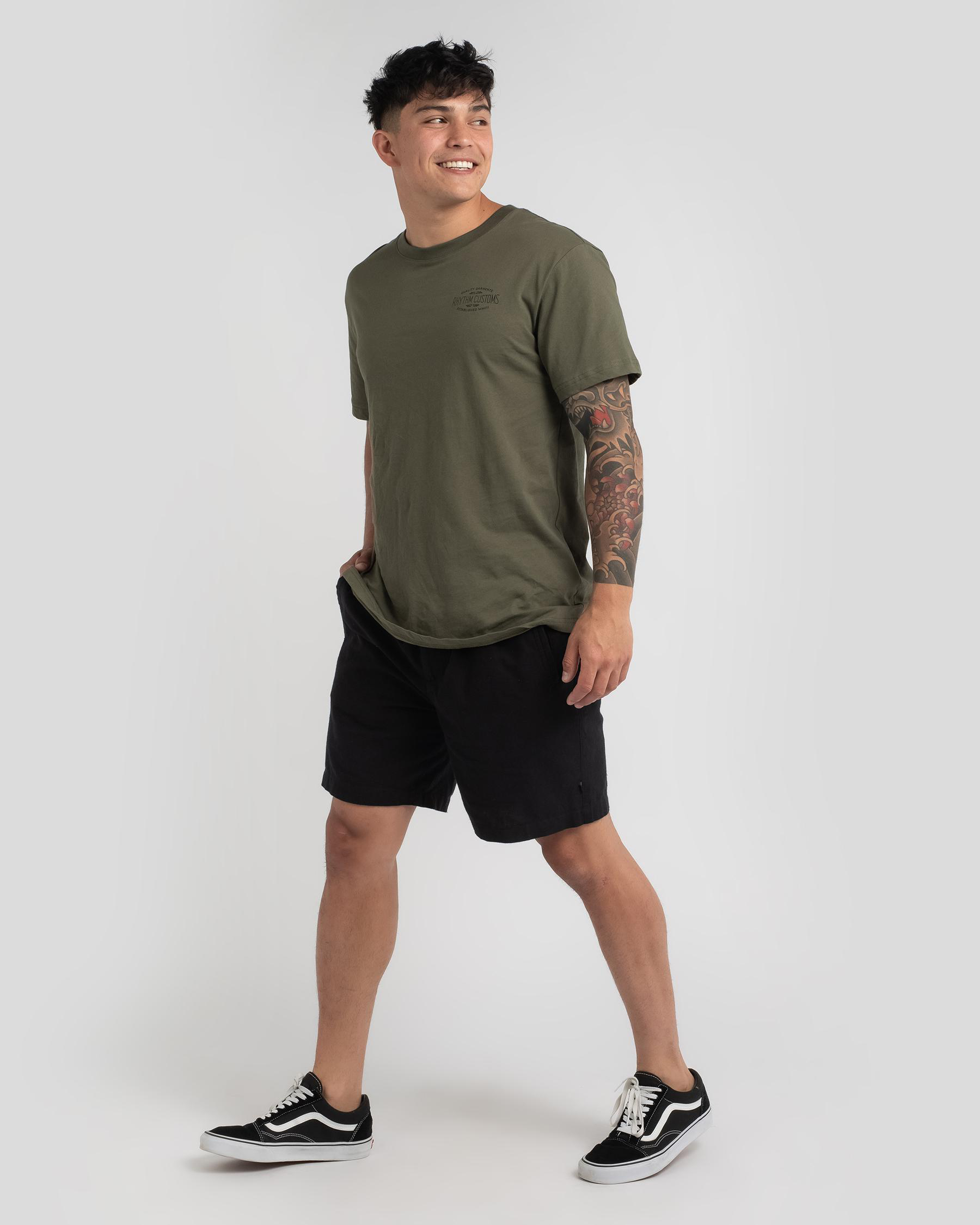 Silent Theory Linen Blend Shorts In Black - Fast Shipping & Easy ...
