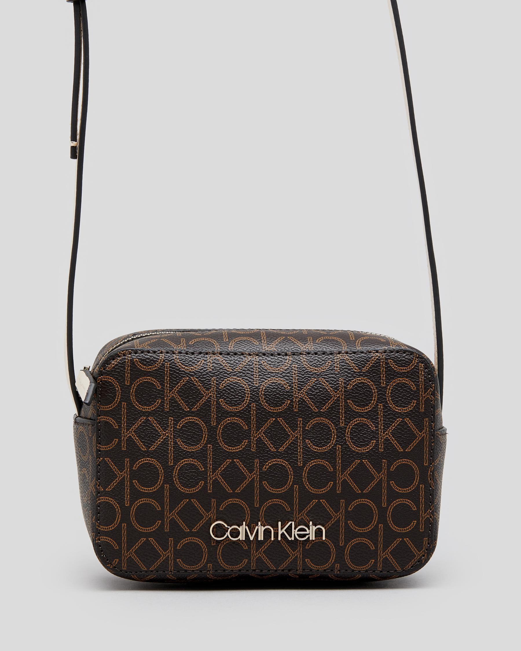 Calvin Klein Must Monogram Brown Camera Crossbody Bag
