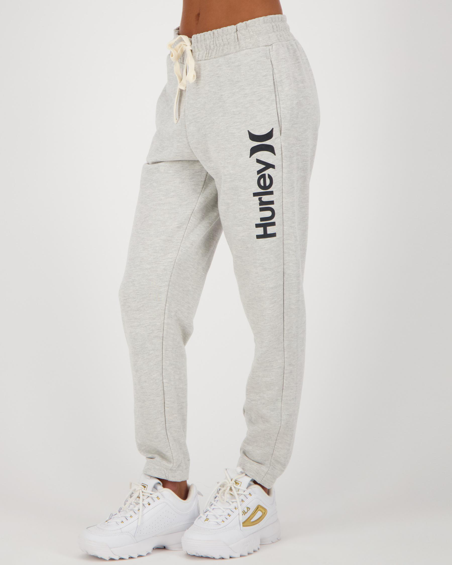 Hurley One And Only Track Pants In Grey Heather/black Fast Shipping